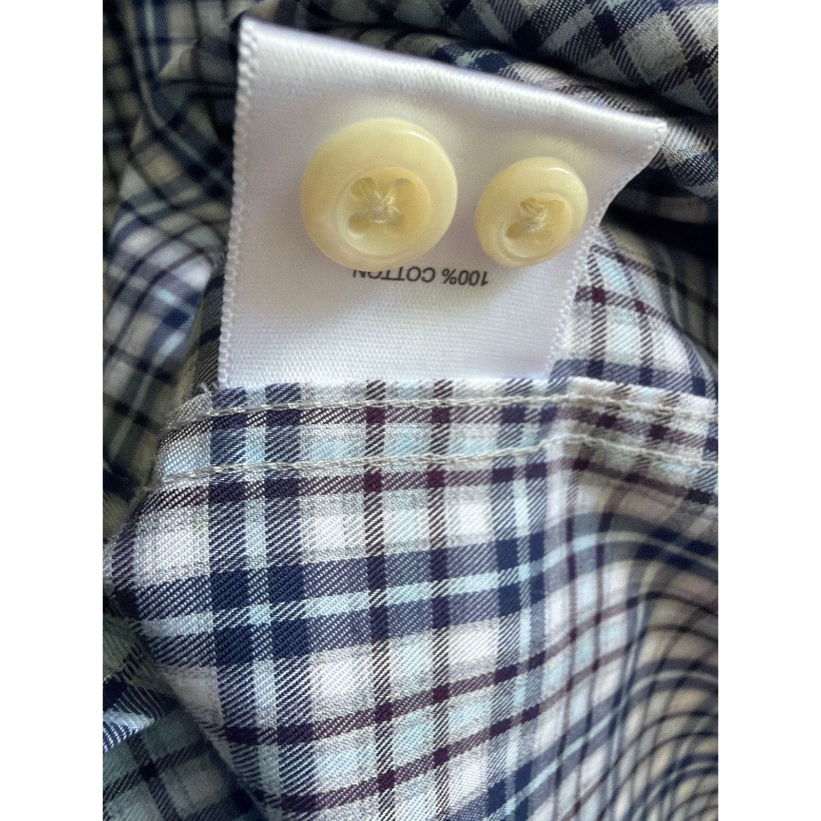 Peter Millar Peter Millar Men's Large Blue White Plaid Long Sleeve Size US L / EU 52-54 / 3 - 4 Thumbnail