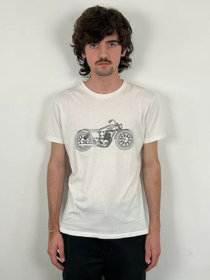 Marc Jacobs 2000s Marc Jacobs White Motorcycle T-Shirt Size US S / EU 44-46 / 1 - 2 Thumbnail