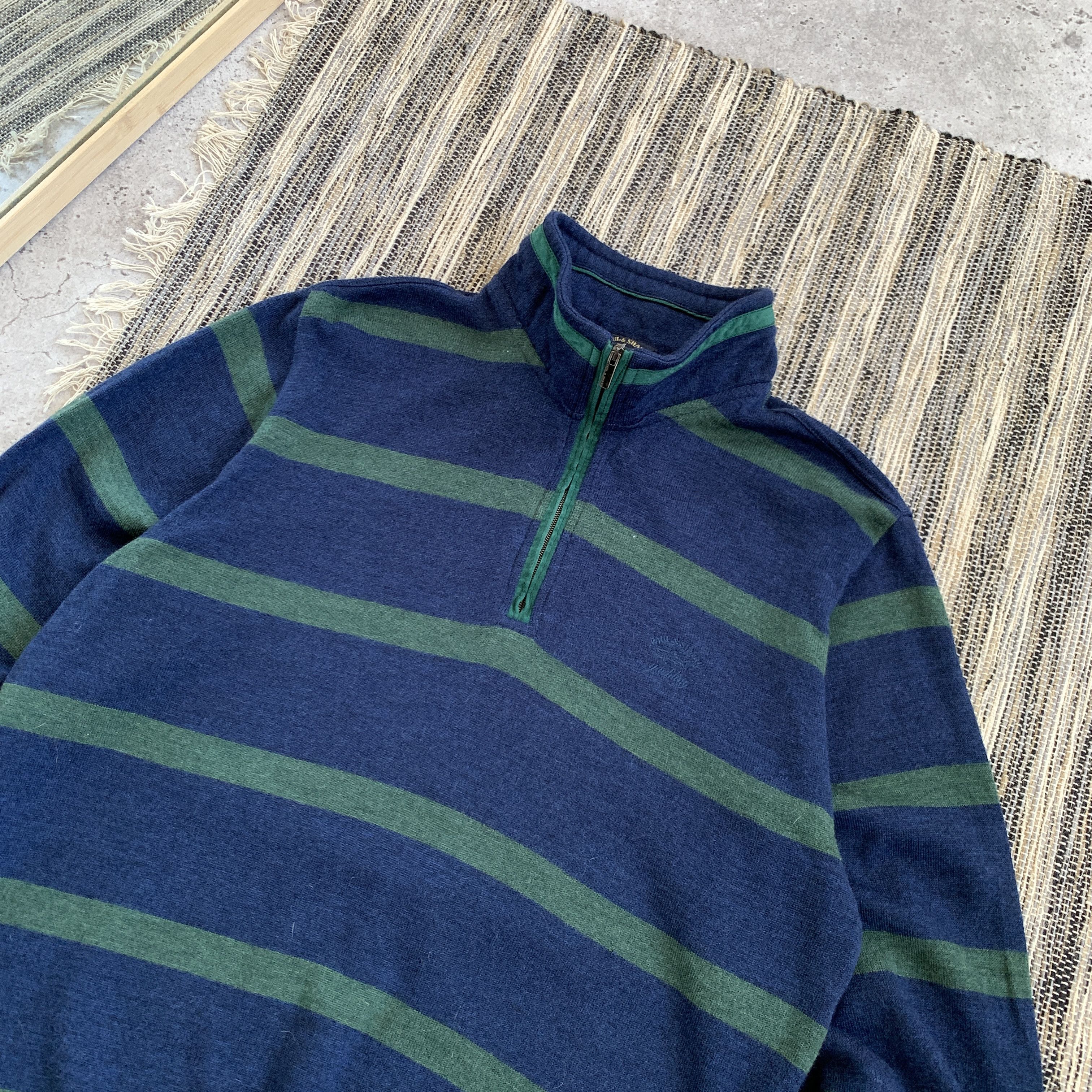 Paul & Shark Vintage Paul & Shark Striped 1/4 Zip Wool Knit Sweater Size US L / EU 52-54 / 3 - 3 Thumbnail
