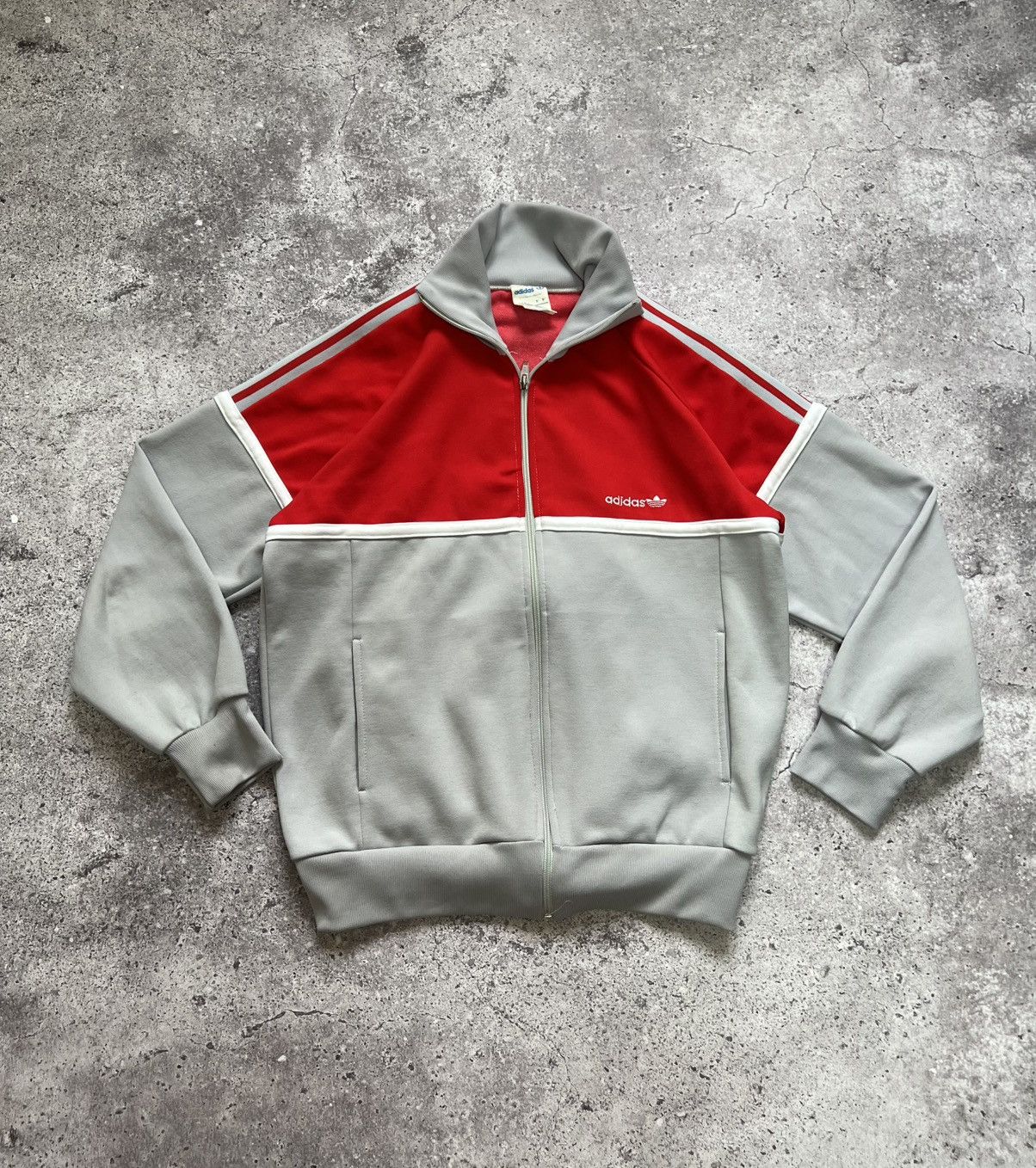 Adidas × Vintage Vintage 80s 90s Adidas Track Jacket Gray Red Small Men's Size US S / EU 44-46 / 1 - 1 Thumbnail