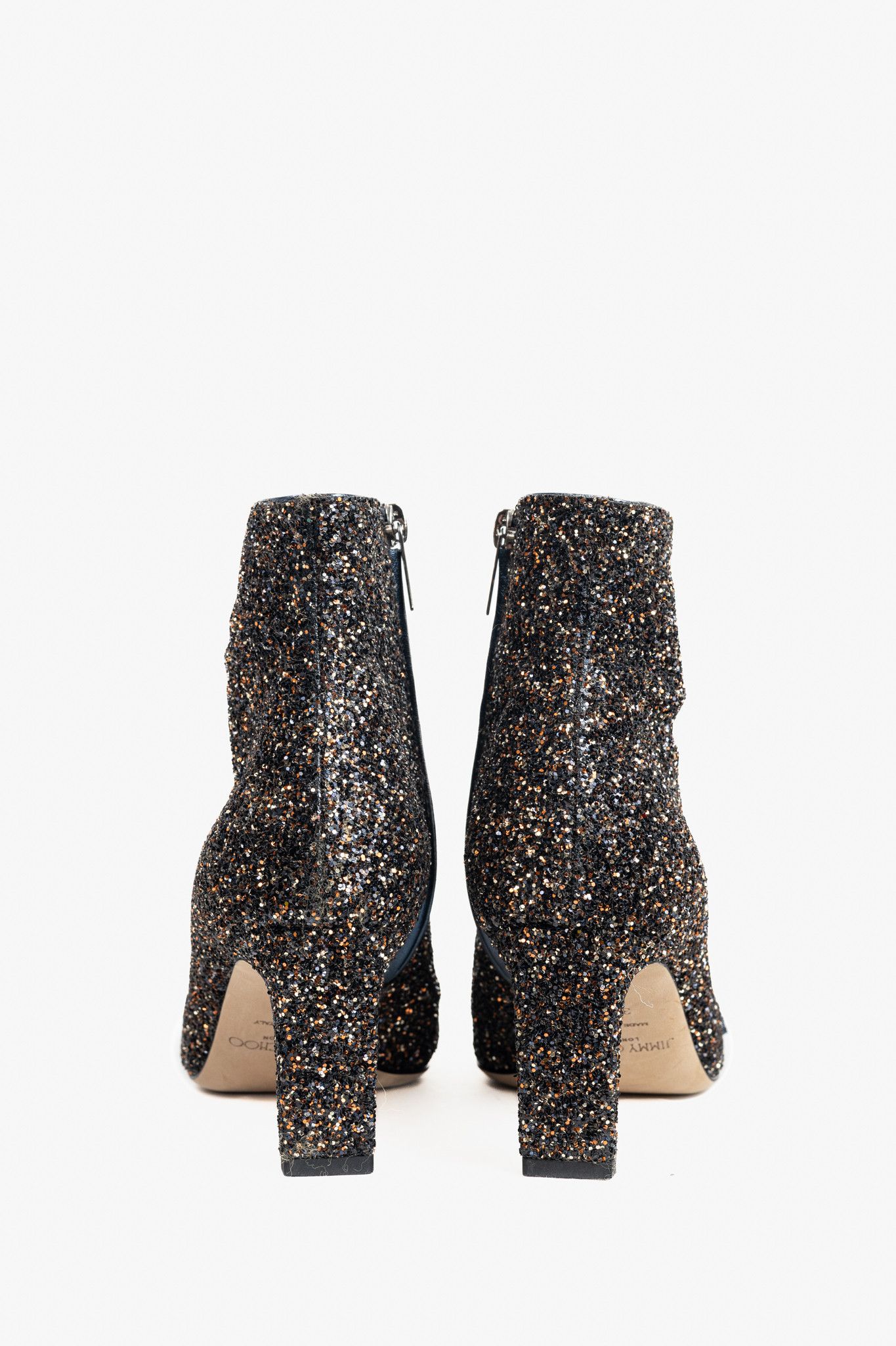 Jimmy Choo Jimmy Choo Hanover 65 Twinkle Glitter Buckled Booties Size US 8 / IT 38 - 3 Thumbnail
