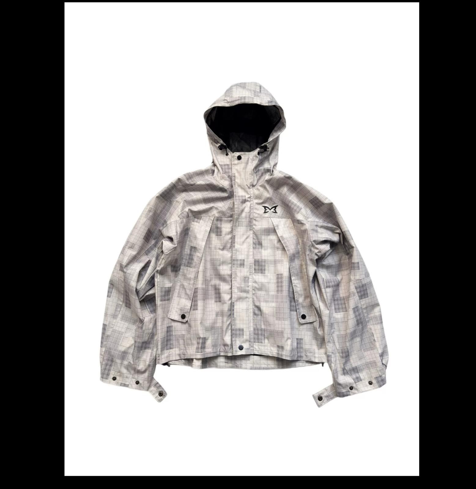 Other Grey Plaid Adjustable Hooded Shell Jacket Dropped Shoulder Size US M / EU 48-50 / 2 - 2 Thumbnail