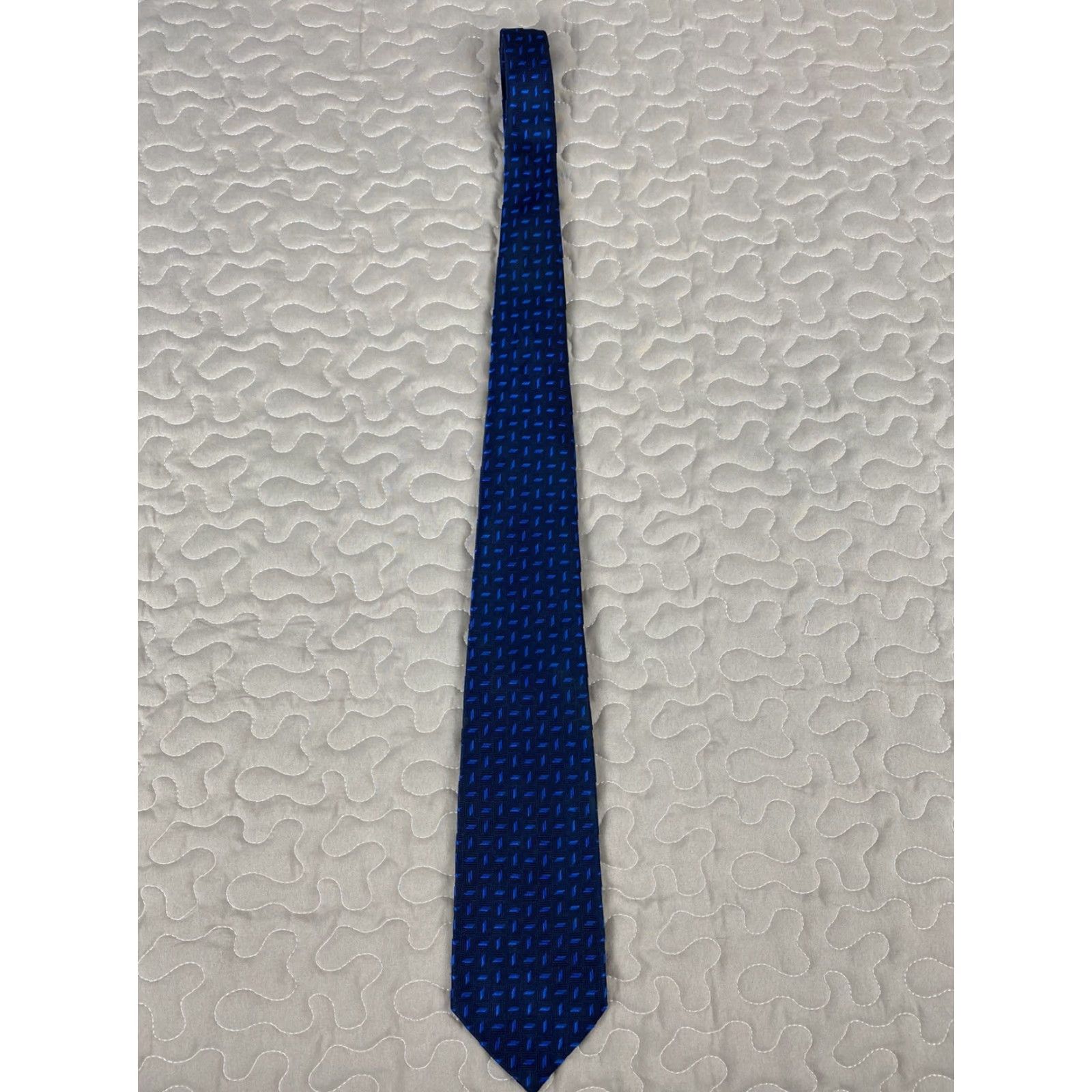 Vintage VINTAGE Manhattan Hand Made In Italy Navy Blue Silk Neck Tie 59x3.75 Men Tie Blue Size ONE SIZE - 3 Thumbnail