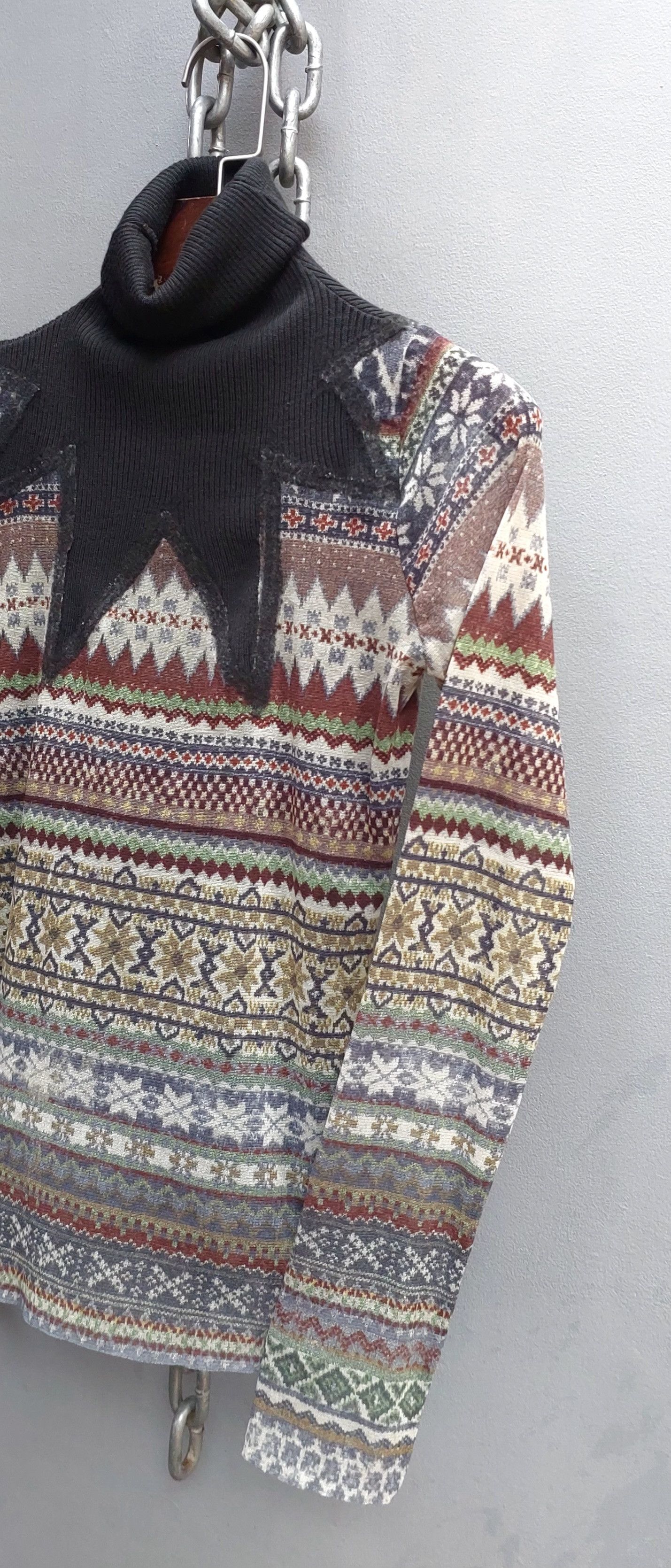Jean Paul Gaultier Jean Paul Gaultier Tribal Print Mesh Long Sleeve Top Size XL / US 12-14 / IT 48-50 - 3 Thumbnail