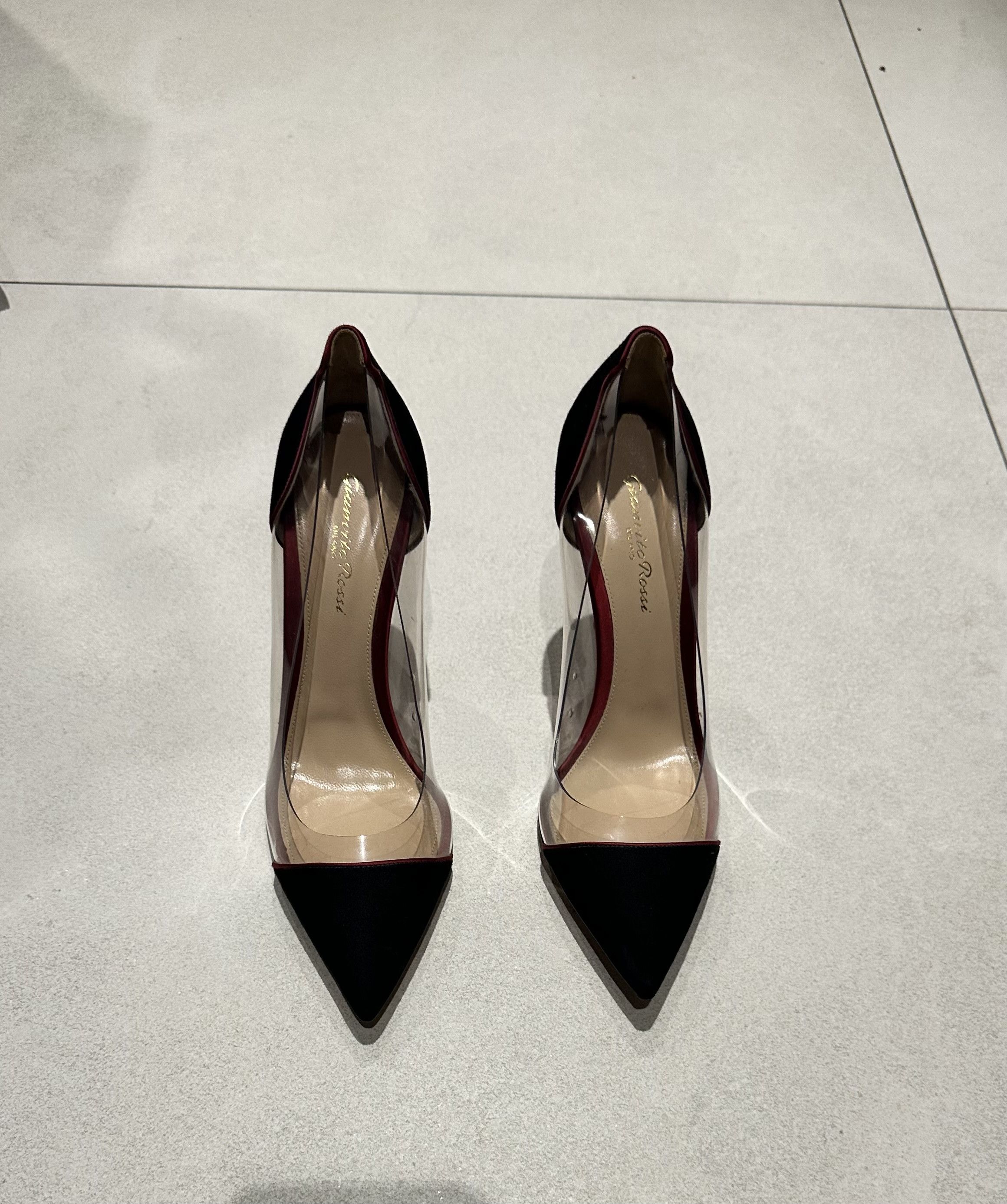 Gianvito Rossi Gianvito Rossi Plexi 85 suede trim and PVC pumps Size US 9.5 / IT 39.5 - 2 Thumbnail