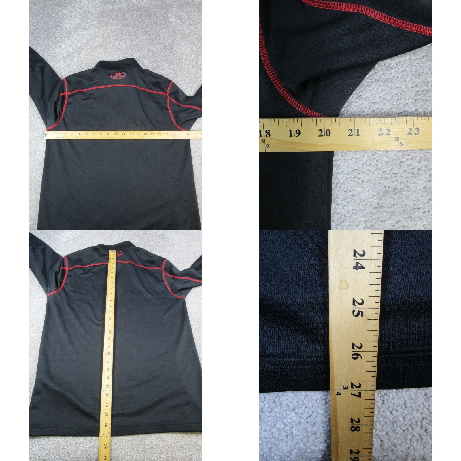 Under Armour Under Armour Sweatshirt Mens Large Black Red Coldgear Running Quarter Zip Size US L / EU 52-54 / 3 - 8 Thumbnail