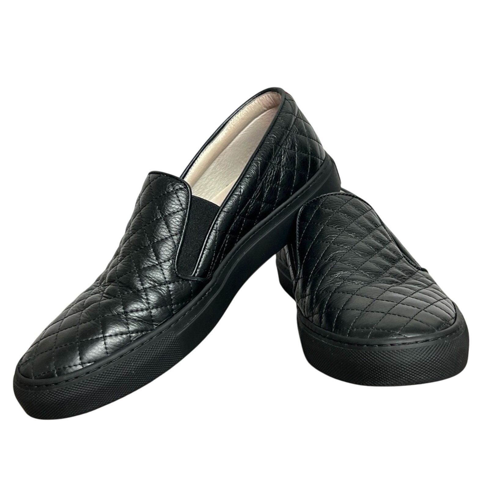 Del Toro Del Toro Quilted Nappa Leather Black Slip-On MADE IN ITALY Size US 11 / EU 44 - 3 Thumbnail
