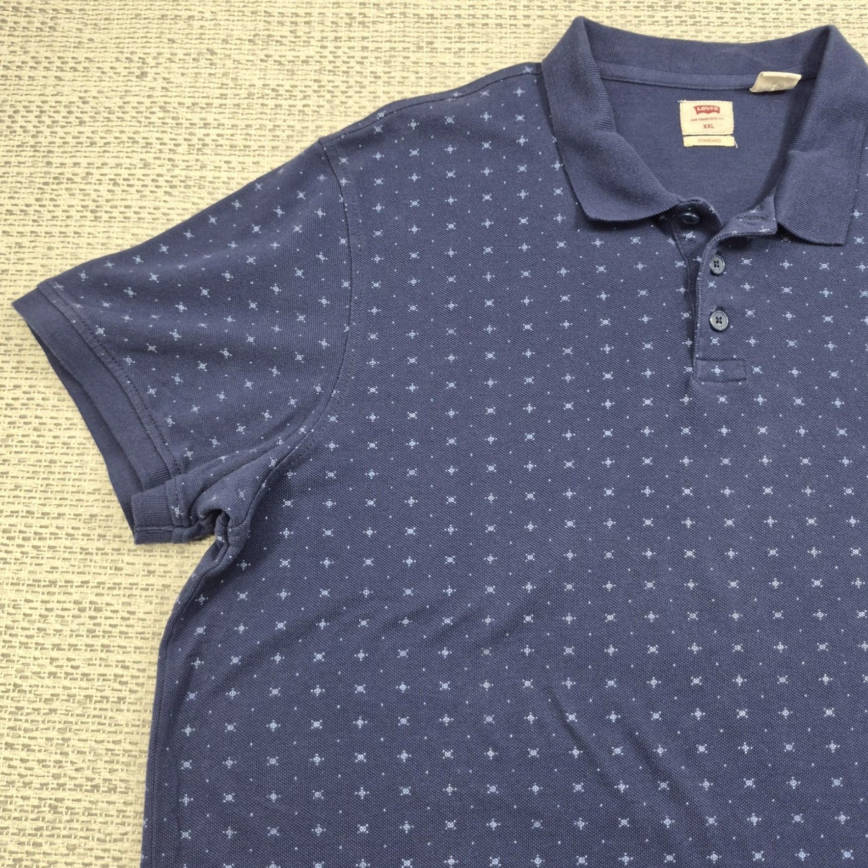 Levi's Levi's Polo Shirt Mens 2XL Blue Geometric Print Pique Knit Short Sleeve Casual Shirt Size US XXL / EU 58 / 5 - 3 Thumbnail