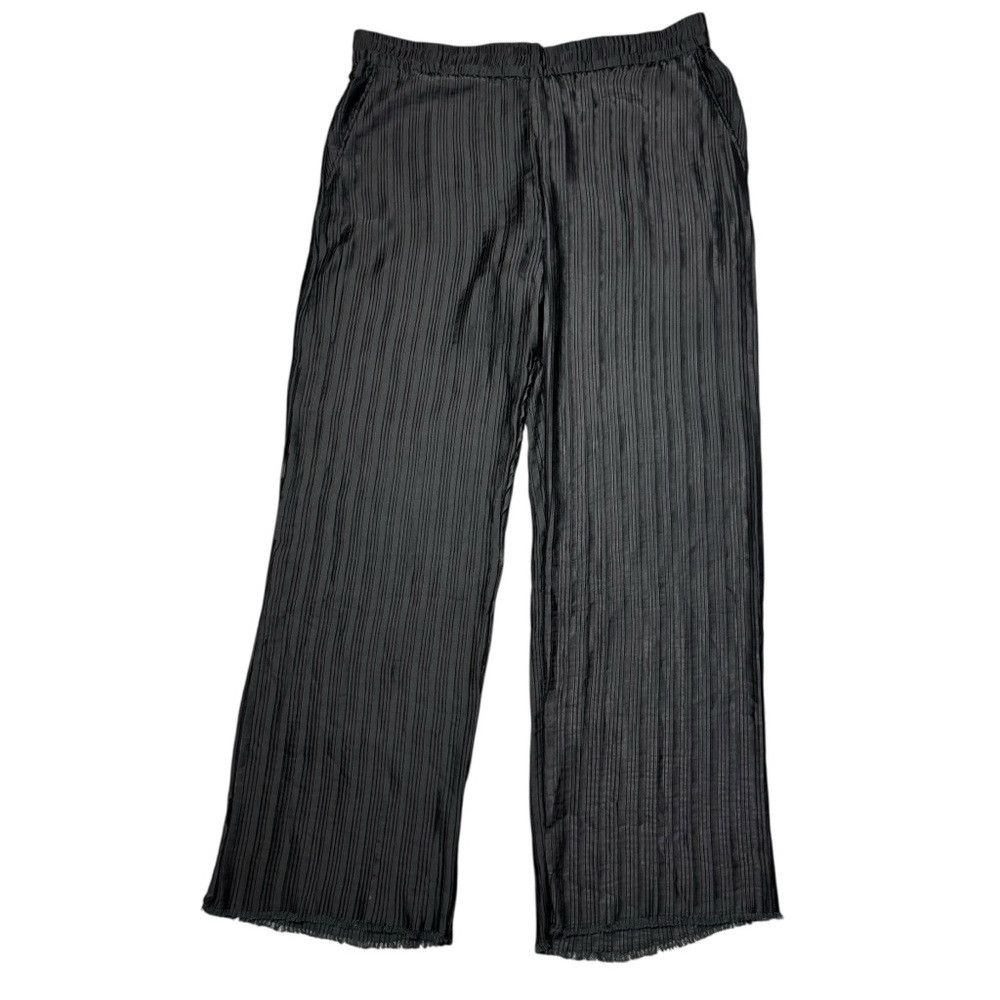 Zara New Zara Black Pleated Wide Leg Pull-On Pants Size XL Size 38" / US 16 / IT 52 - 2 Thumbnail