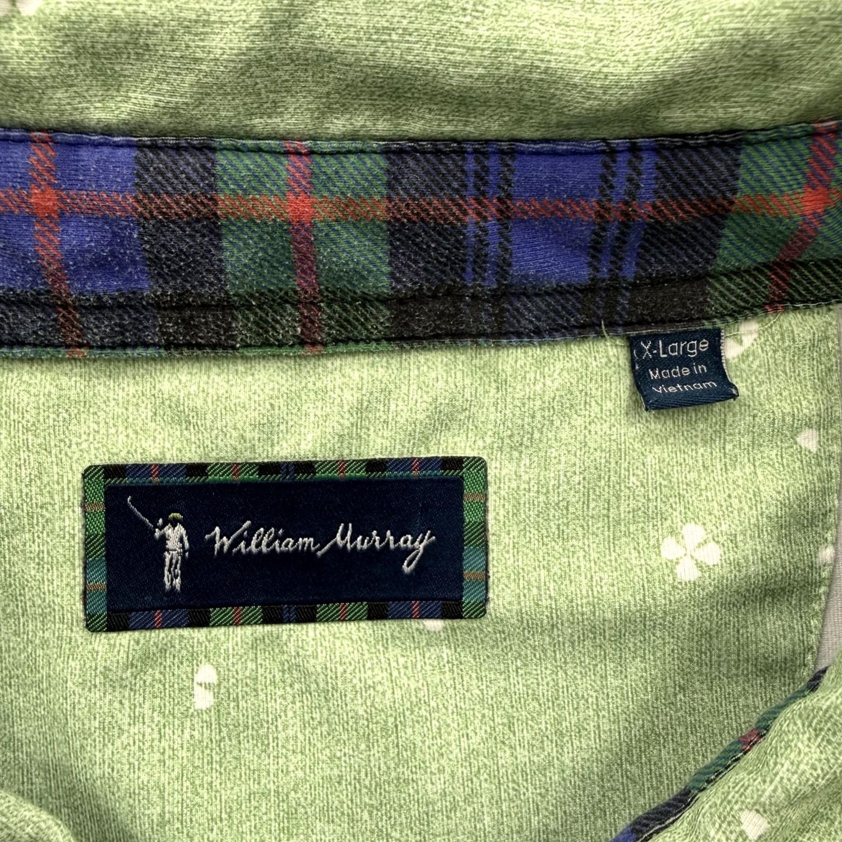 Vintage VINTAGE William Murray Polo Shirt Mens XL Green Floral Golf Performance Stretch Size US XL / EU 56 / 4 - 3 Thumbnail