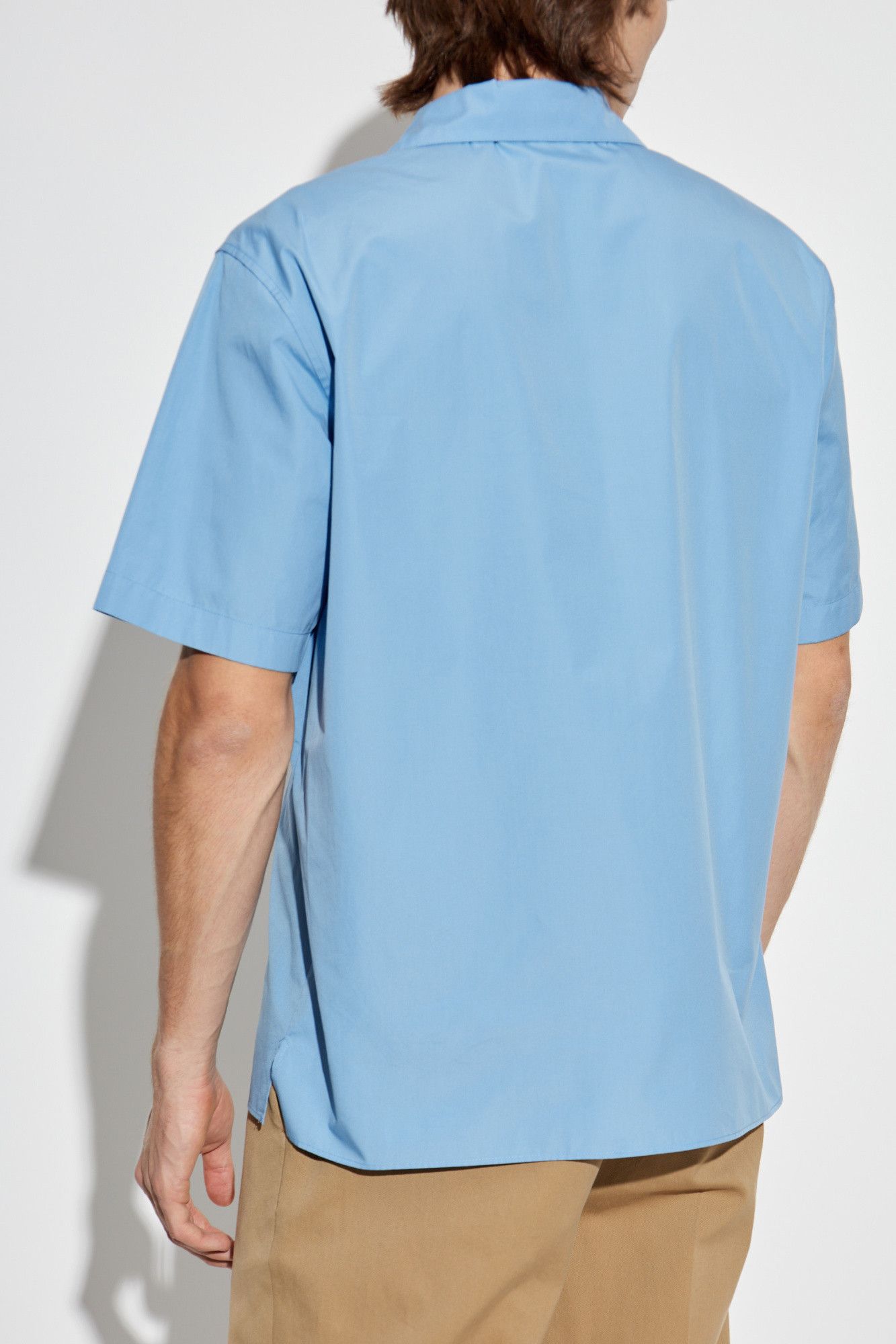 Gucci oc11z526 Regular Fit Cotton Shirt With Pocket in Blue Size US L / EU 52-54 / 3 - 4 Thumbnail