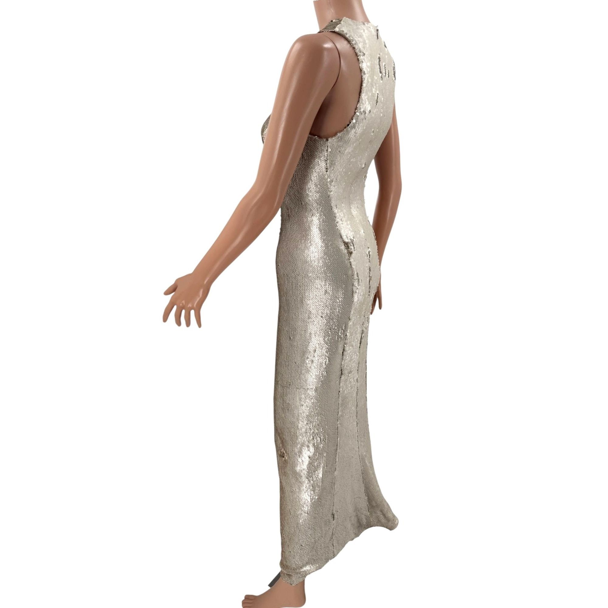 Galvan Galvan Gold Dress Sequin Maxi FR34 US2 Size XS / US 0-2 / IT 36-38 - 6 Thumbnail