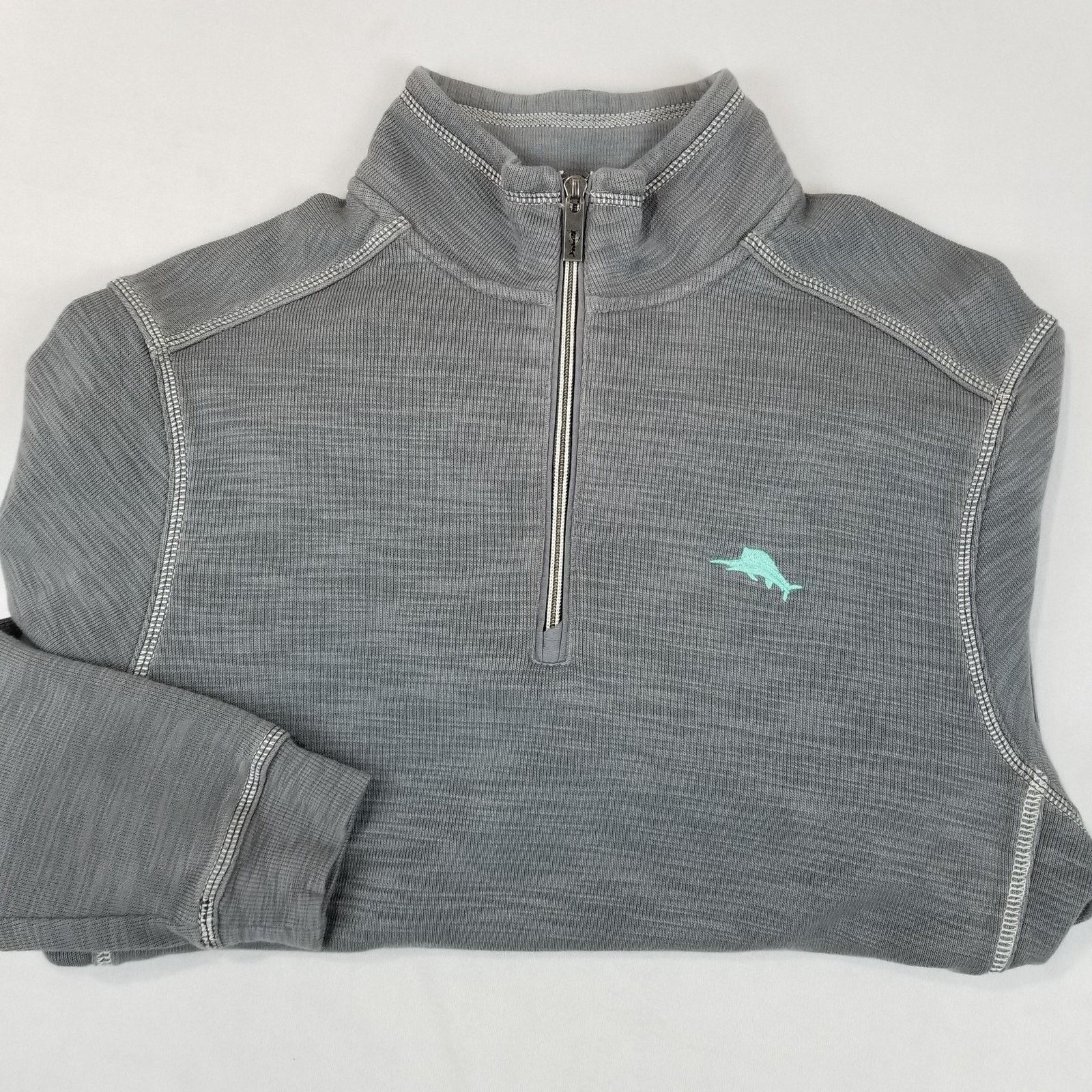 Tommy Bahama Tommy Bahama Tobago Bay Half Zip Men’s Small Gray Aqua Size US S / EU 44-46 / 1 - 10 Thumbnail