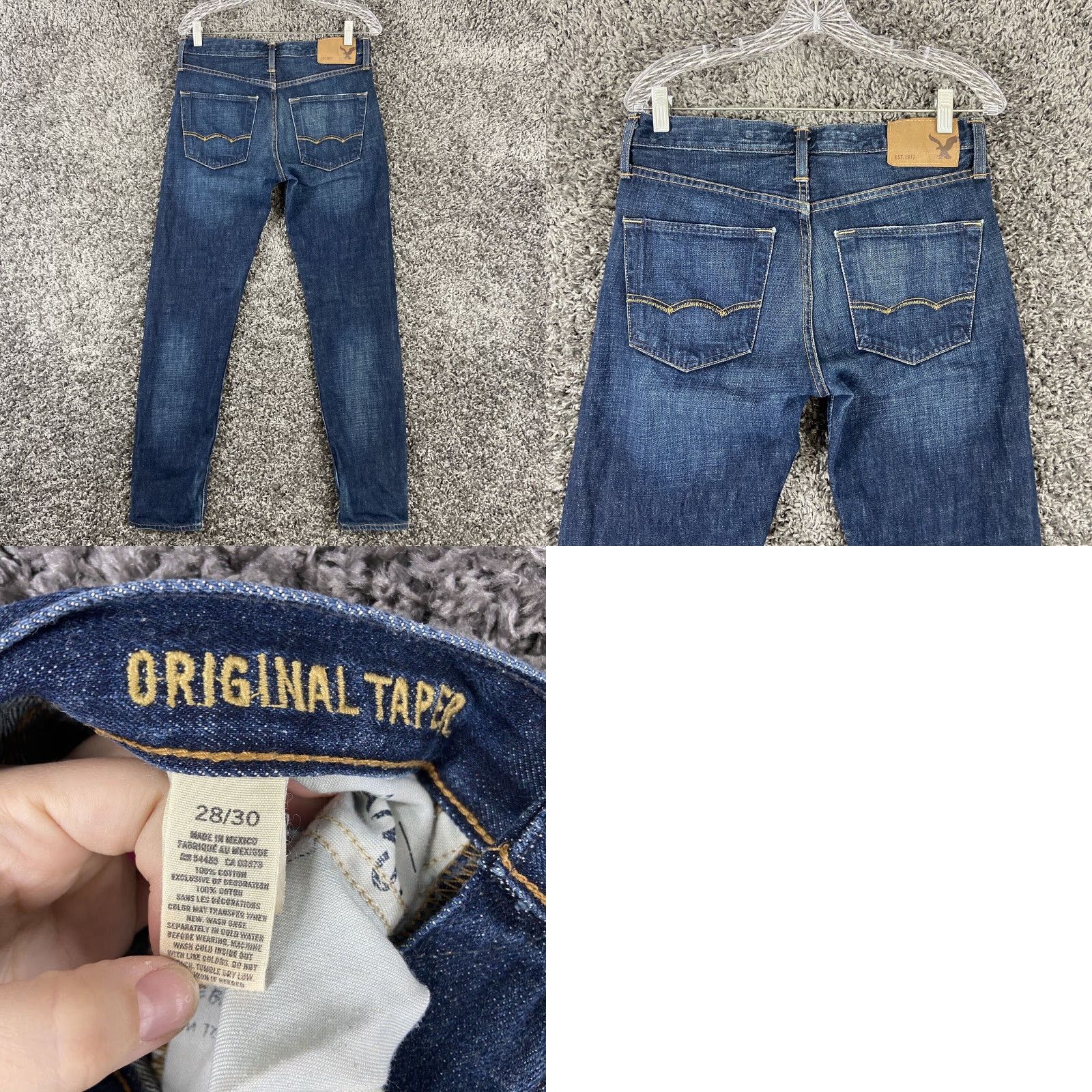 American Eagle Outfitters VINTAGE? No. American Eagle Original Taper Jeans Men 30x30 Blue Regular Tapered 30 Mens Jeans Blue Size US 30 / EU 46 - 8 Thumbnail