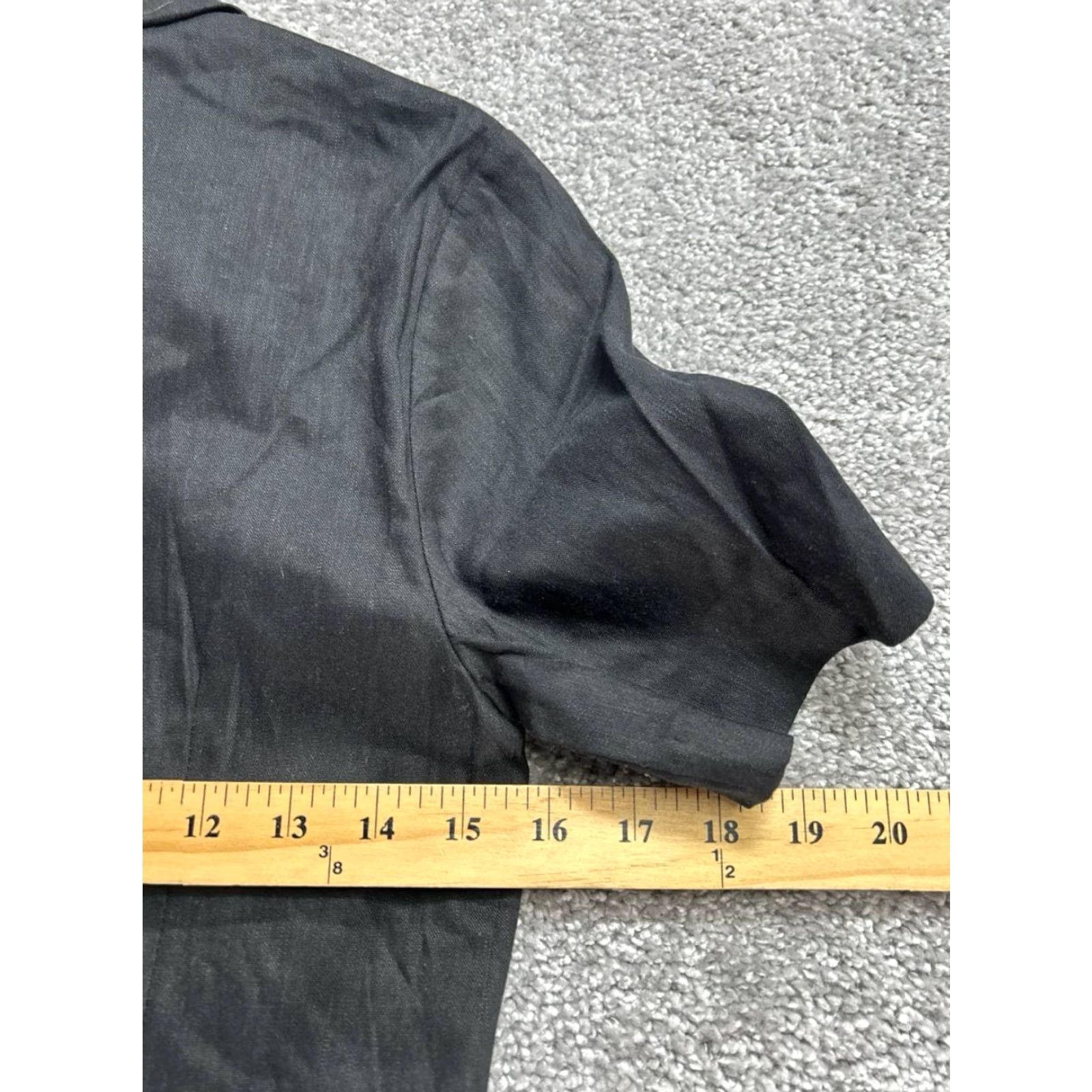 Vintage Evereve Blazer Jacket Womens XS Black Notch Single-Breasted Short Sleeve Linen Spandex Dressy New Size XS / US 0-2 / IT 36-38 - 5 Thumbnail