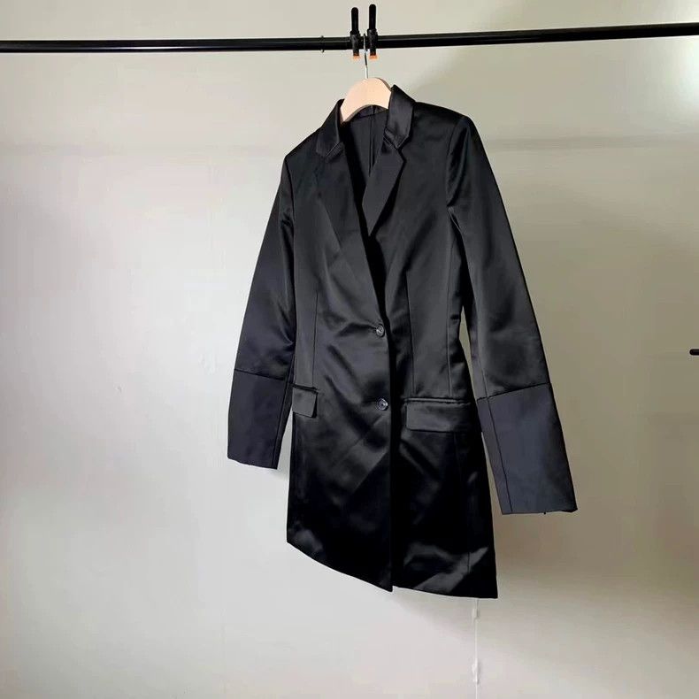 HELMUT LANG A satin waistcoat is an expensive long suit
