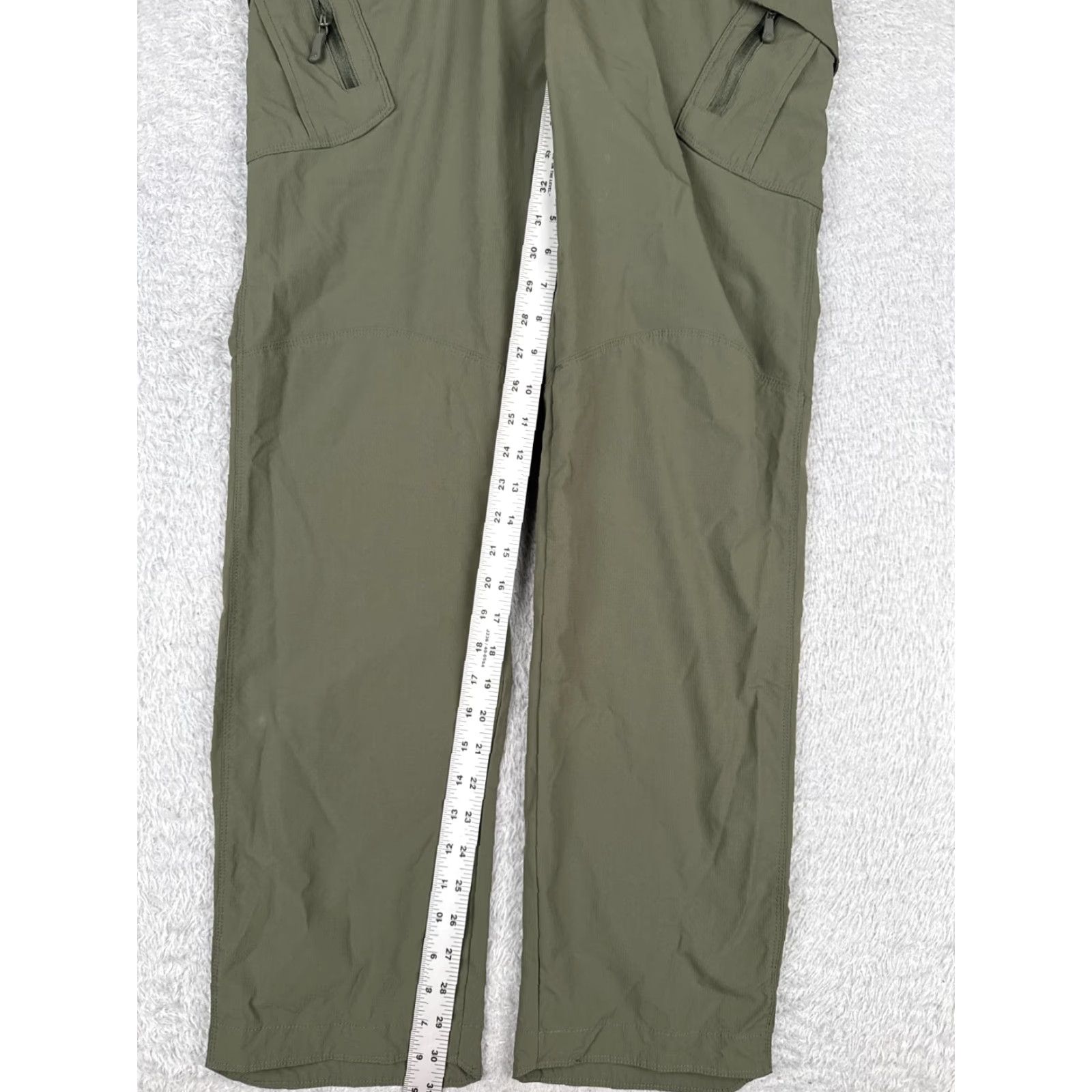 Vintage Tactical Pants Men 33 Green Straight Leg Nylon Rip Stop Cargo Pockets Hiking 33x31 Pants Size US 33 - 6 Thumbnail