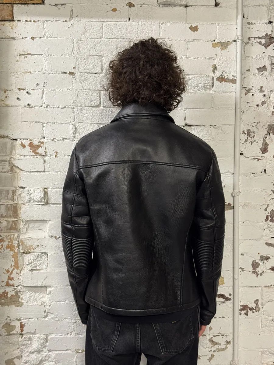 Emporio Armani SS2015 Emporio Armani Black Asymmetrical Biker Leather Jacket Size US L / EU 52-54 / 3 - 4 Thumbnail