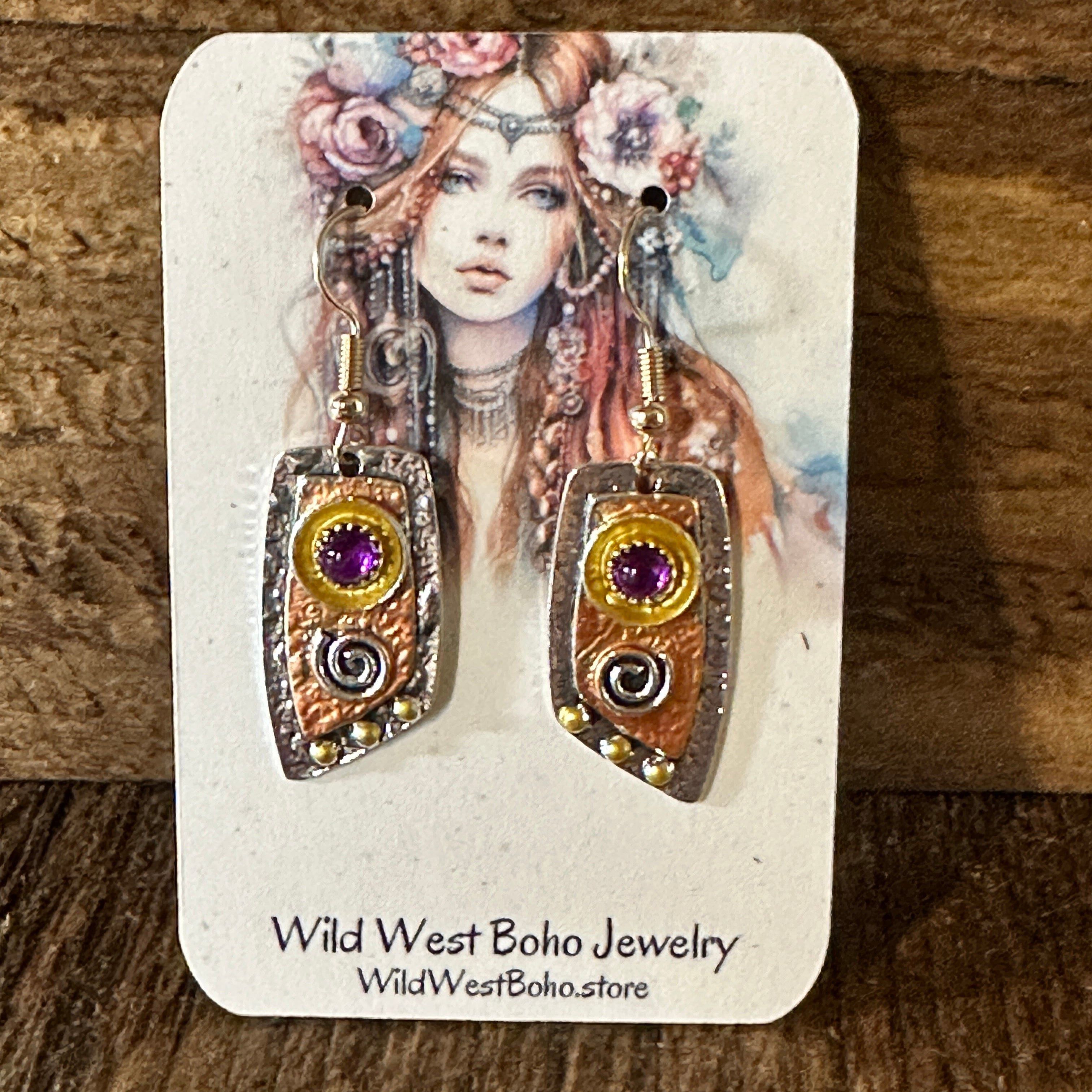 Other Handcrafted Bohemian Vintage Copper Dangle Earring, Retro Et Size ONE SIZE - 9 Thumbnail