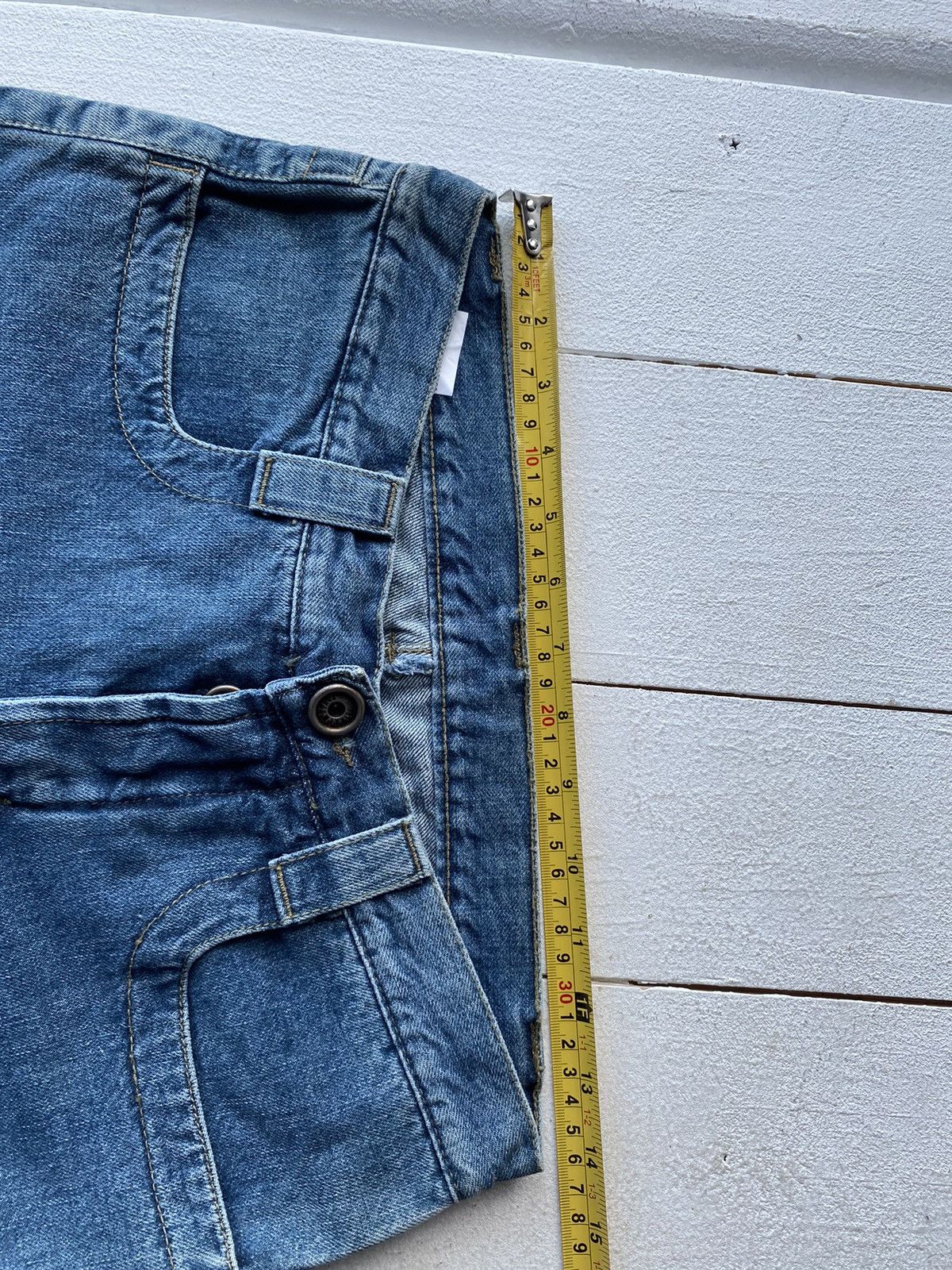 Designer × Dirk Bikkembergs × Vintage 🔥90s Dirk Bikkembergs Flare Bottom Blue Womens Jeans Bell Size 29" - 13 Thumbnail