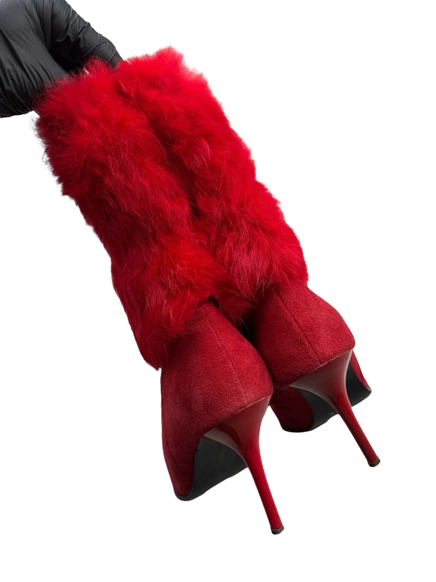 Japanese Brand Vintage Heels Boots With Real Fur Details W274(V9) Size US 8 / IT 38 - 8 Thumbnail