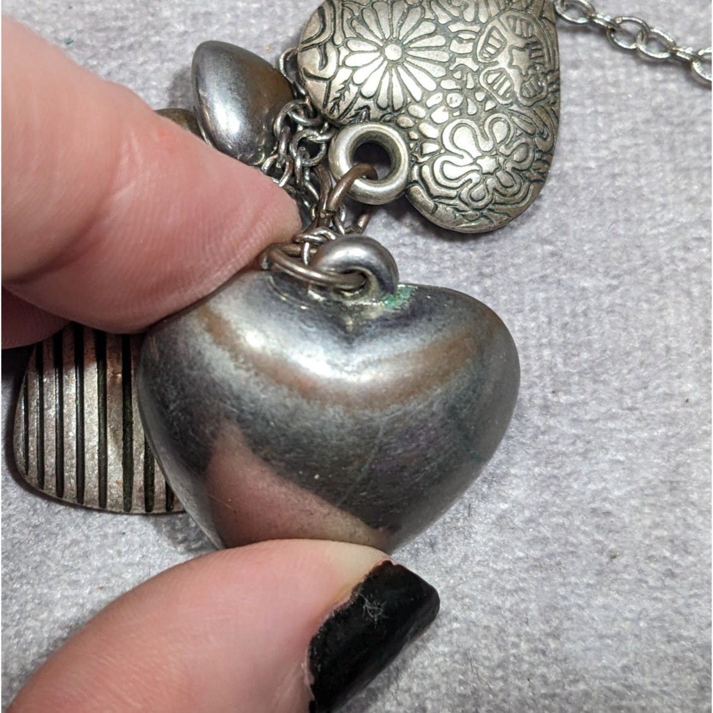 American Eagle Outfitters American Eagle Outfitters Y2K Preppy Puffed Heart Cluster Ch Size ONE SIZE - 9 Thumbnail