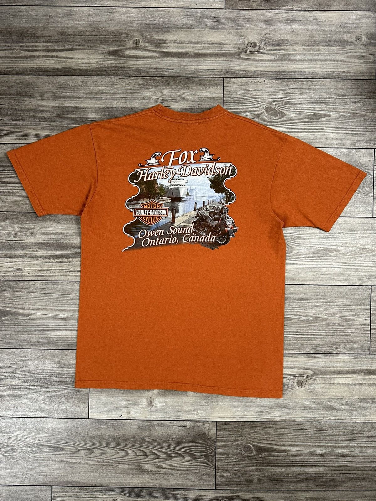 Harley Davidson × Vintage Y2K Harley Davidson Flaming Maple Leaf T Shirt Size US XL / EU 56 / 4 - 2 Thumbnail