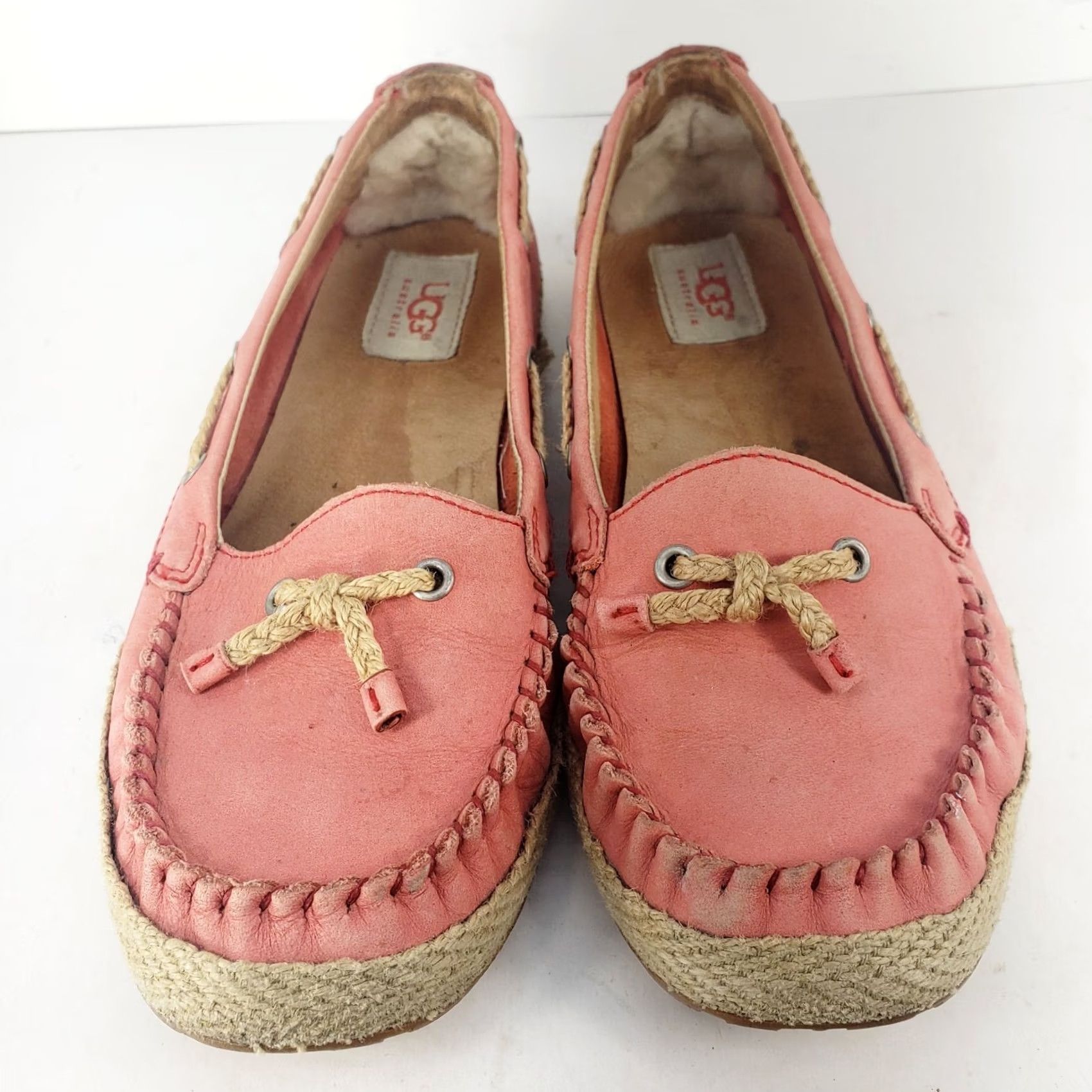 Ugg UGG Women's Salmon Loafers Chivon Flat Slip On Leather Pink Size 8M Casual Shoes - UGG Chivon Australia Theme Women Flat Shoe Size US 7 / IT 37 - 2 Thumbnail