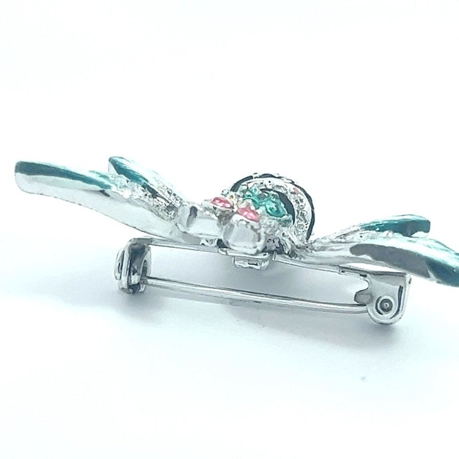 & Other Stories Beautiful Sparkling Rhinestone Green Black Silver Bee Brooch Size ONE SIZE - 6 Thumbnail