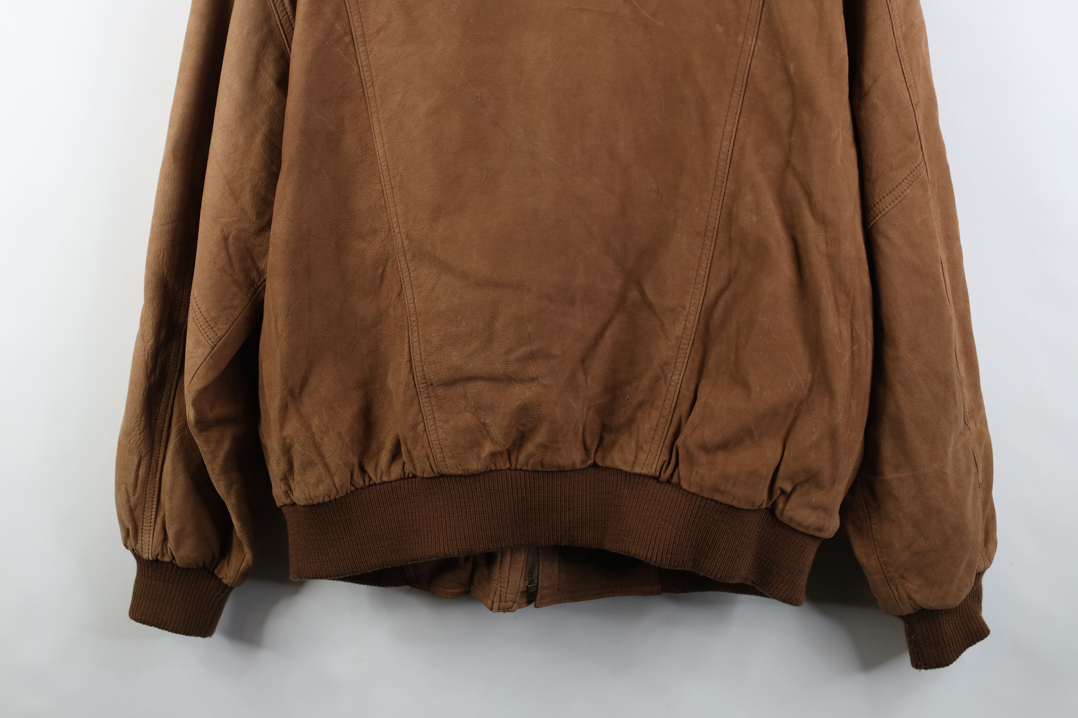 Vintage Vintage 90s Streetwear Button Suede Leather Bomber Jacket Size US XL / EU 56 / 4 - 15 Thumbnail