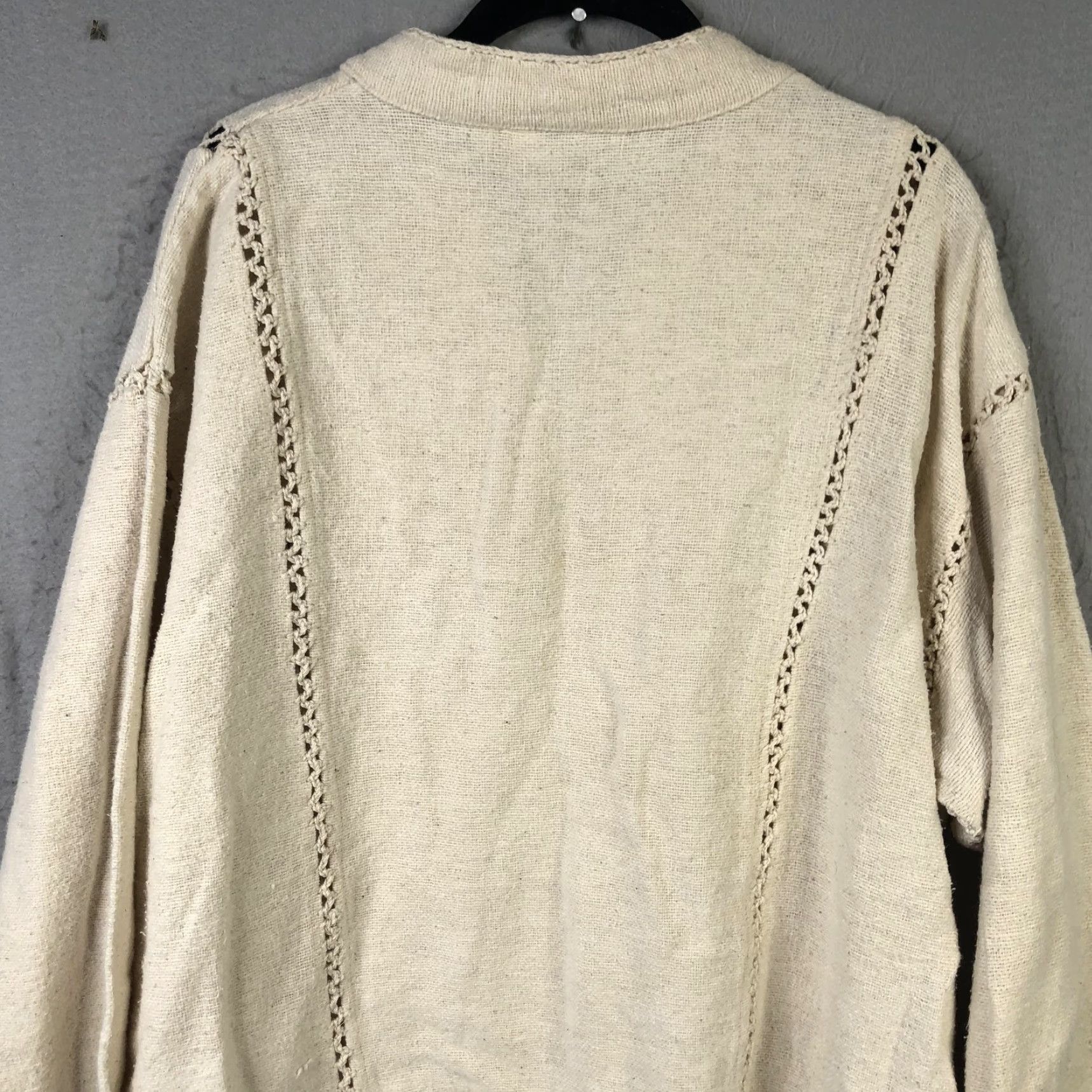 Vintage VINTAGE Flashback Cardigan Sweater Womens L Ivory Button Front Crochet Granny Core Size L / US 10 / IT 46 - 7 Thumbnail