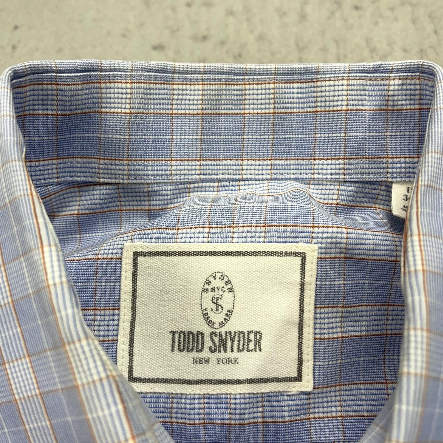 Todd Snyder Todd Snyder Shirt Mens 15.5 34/35 Blue Plaid Cotton Long Sleeve Dress Shirt Size 42R - 4 Thumbnail