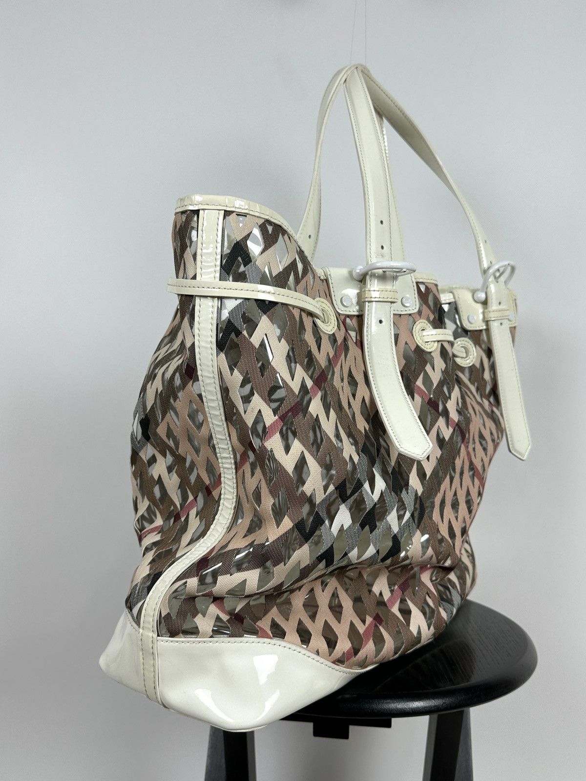 Burberry Vintage Burberry Supernova Check Net Bucket PVC Shoulder Bag Size ONE SIZE - 5 Thumbnail
