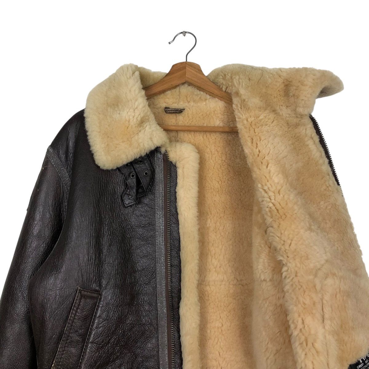 Vintage 🔥VINTAGE SHEARLING B-3 JACKET GENUINE LEATHER US ARMY STYLE Size US M / EU 48-50 / 2 - 14 Thumbnail