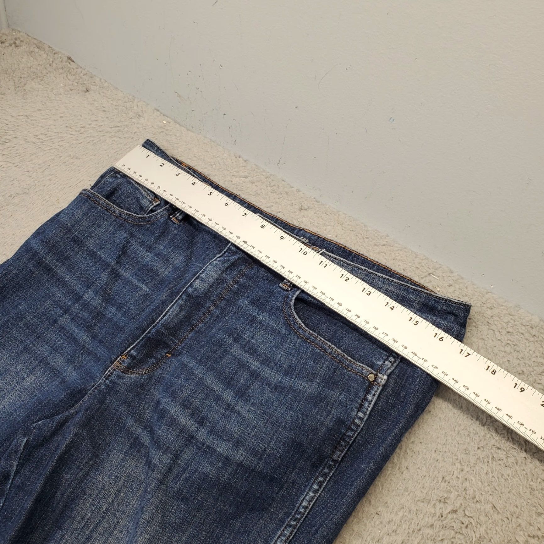 Vintage Womens The Everyday Soft Skinny Jeans Blue 14 High Rise Curvy Easy Care 5-Pocket Denim Pants Size 36" / US 14 / IT 50 - 3 Thumbnail