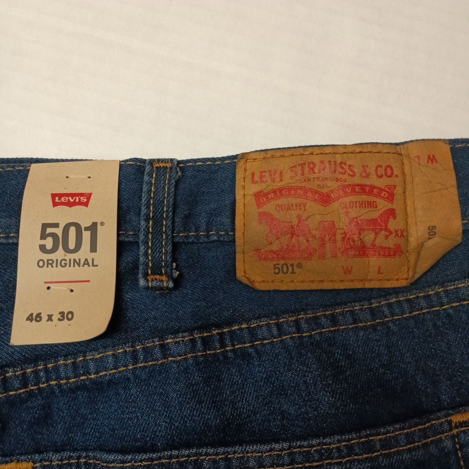 Levi's Levi's 501 Original Jeans Men 46x30 Blue Button Fly Straight Size US 44 / EU 60 - 2 Thumbnail