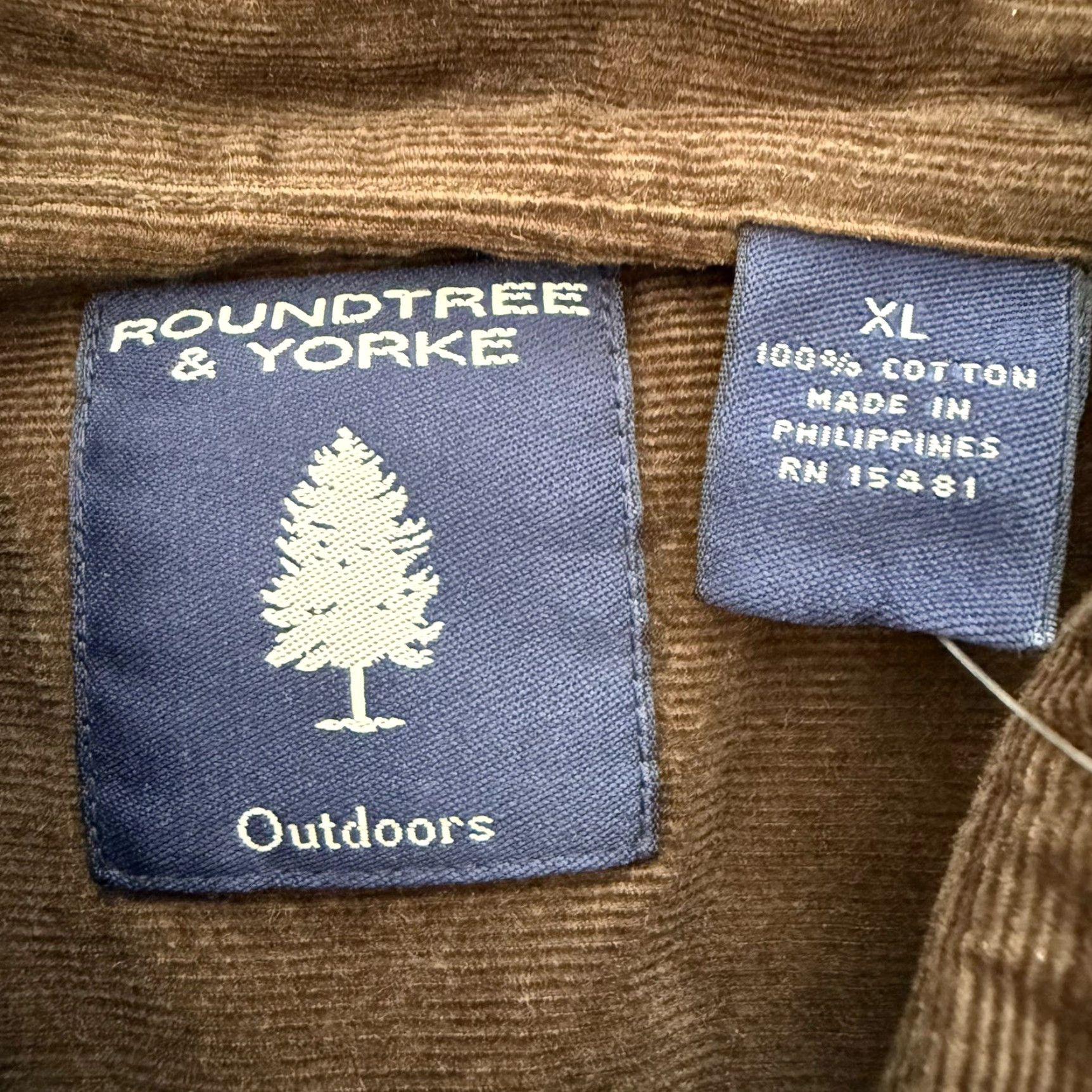 Roundtree & Yorke Roundtree & Yorke Shirt Mens XL Deep Olive Corduroy 100% Cotton Button-Down Regular Fit Long Sleeve Collared Casual Size US XL / EU 56 / 4 - 2 Thumbnail