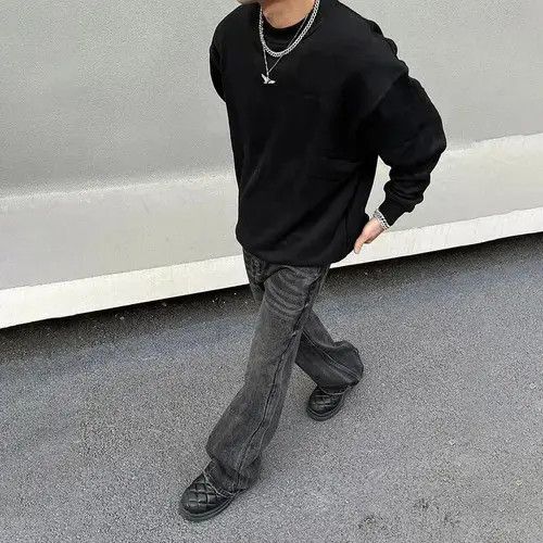 Japanese Brand Washed Black Stacked Denim Jeans Size US 31 - 4 Thumbnail