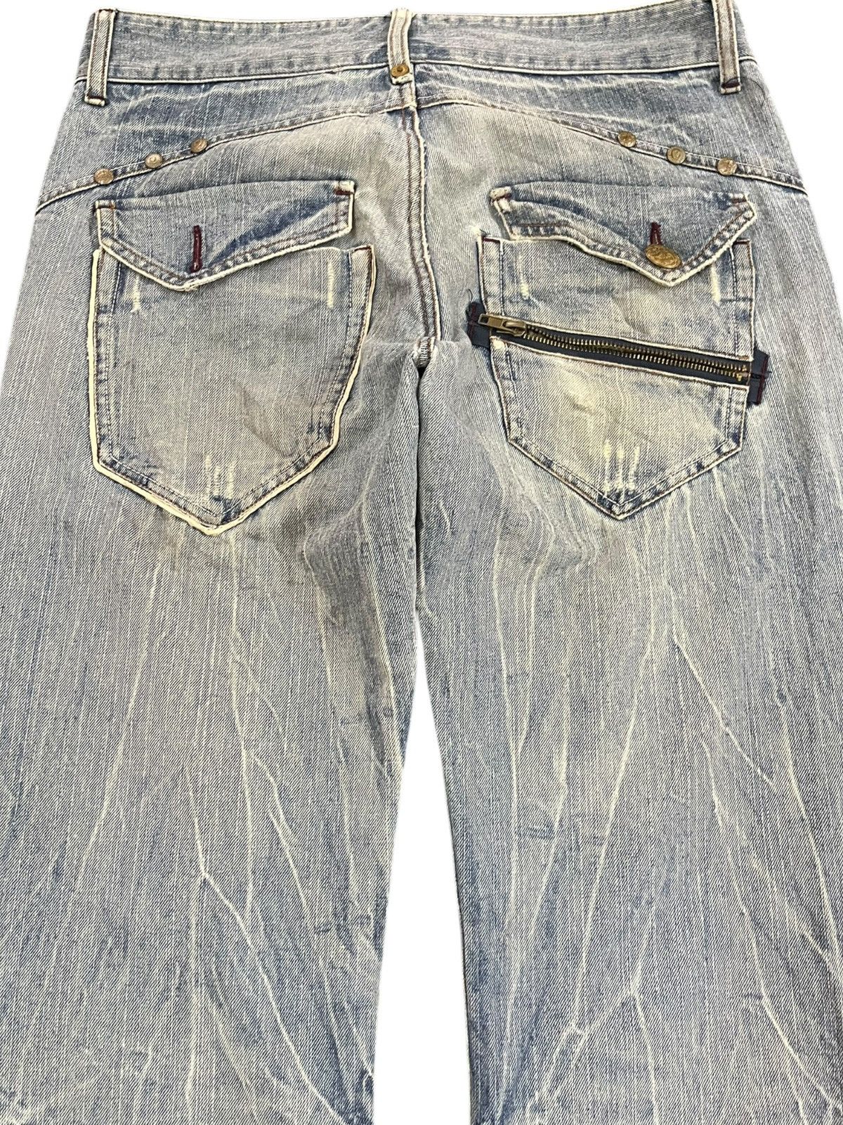 Japanese Brand Vintage Oilcake Studded Low rise Boot cut Denim Size US 34 / EU 50 - 7 Thumbnail