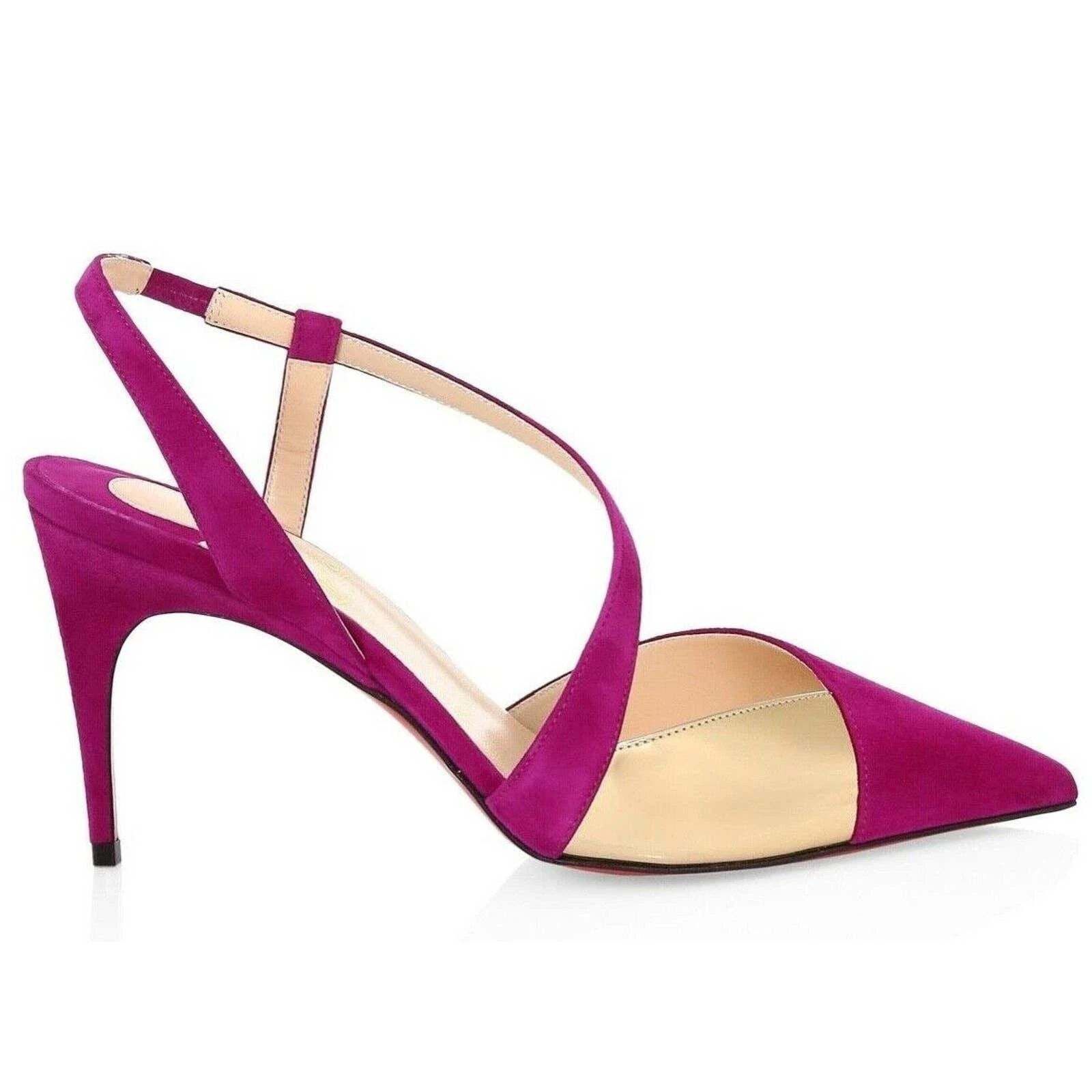 Christian Louboutin Christian Louboutin Platina 85 Pink Richelieu Cross Strap Size US 10 / IT 40 - 3 Thumbnail