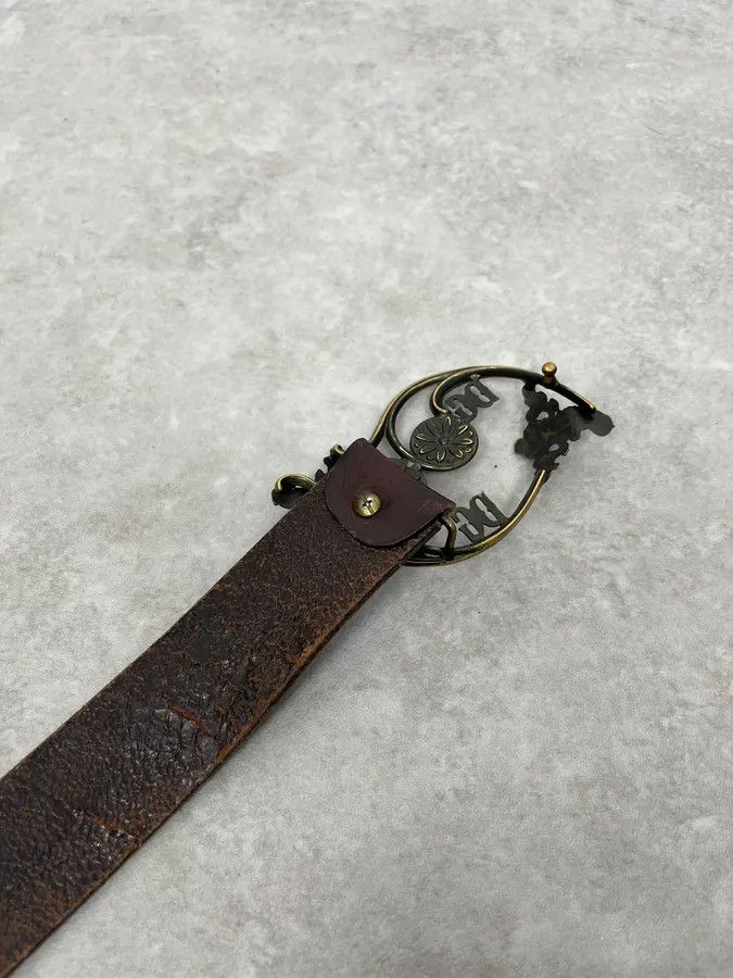 Dolce & Gabbana 2000s Dolce & Gabbana Antique Brown Leather Belt Size ONE SIZE - 7 Thumbnail