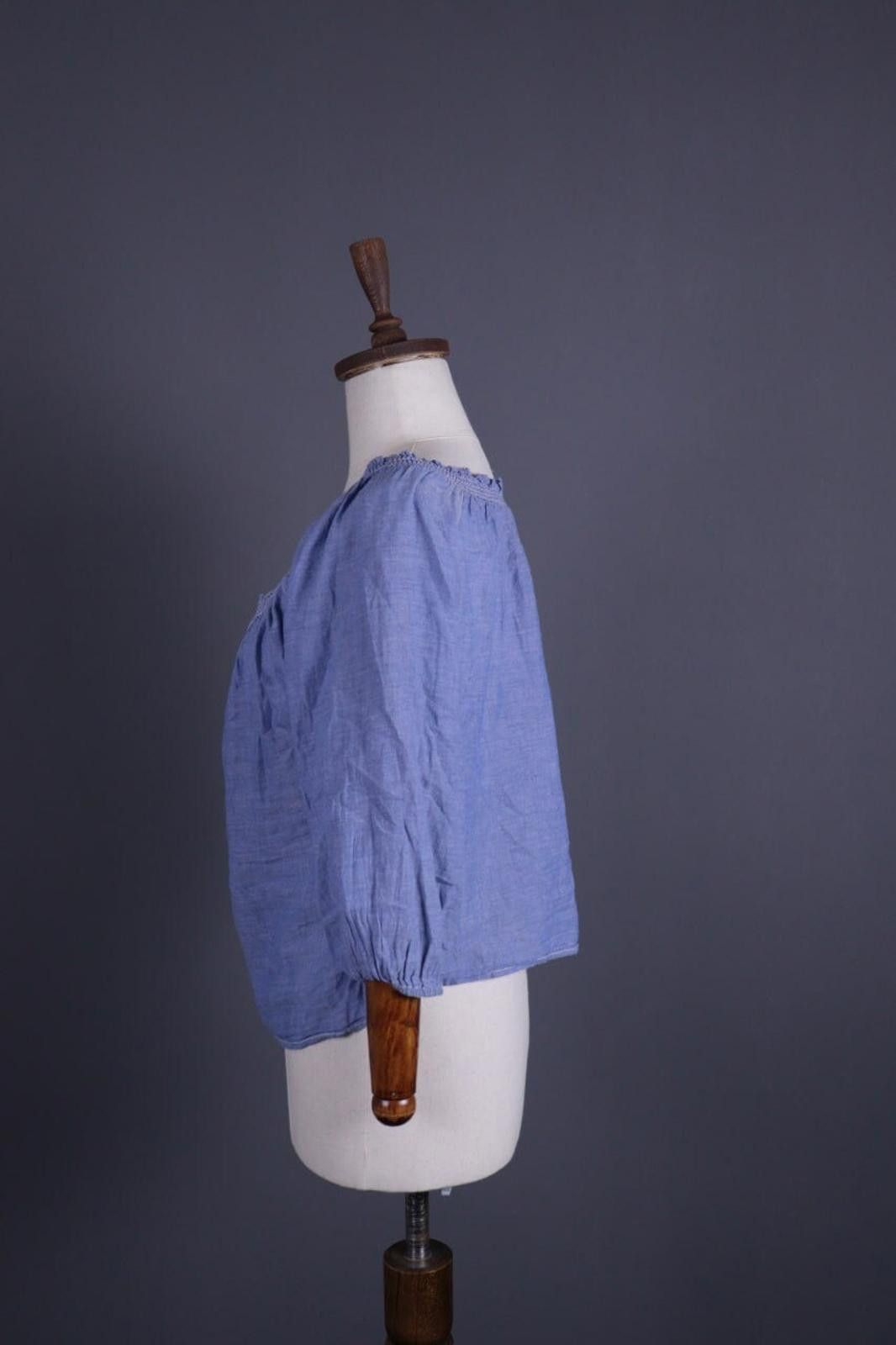Designer Polo Jeans Ralph Lauren Blue Henley Shirt Size XS Size XS / US 0-2 / IT 36-38 - 6 Thumbnail