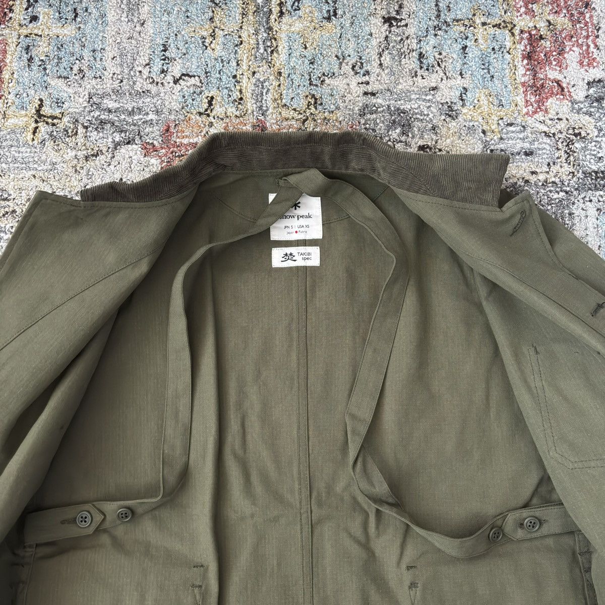 Snow Peak Takibi jacket olive khaki chore work coverall Barbour waxed Size US S / EU 44-46 / 1 - 4 Thumbnail