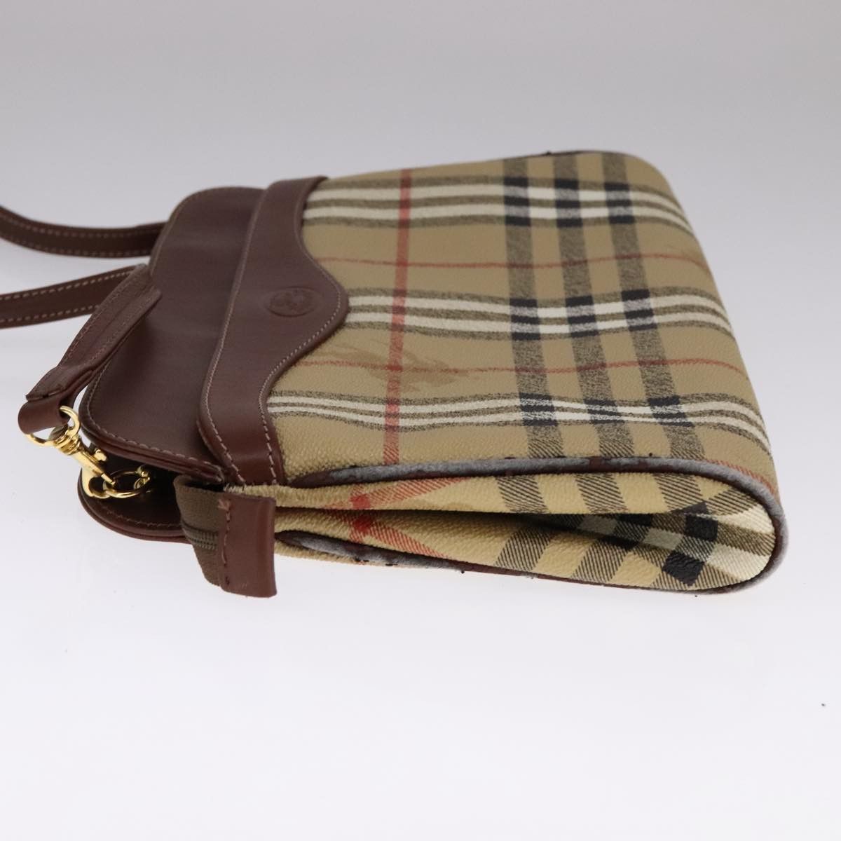Burberry Burberry Nova Check Shoulder Bag Pvc Beige Brown Gold Size ONE SIZE - 3 Thumbnail