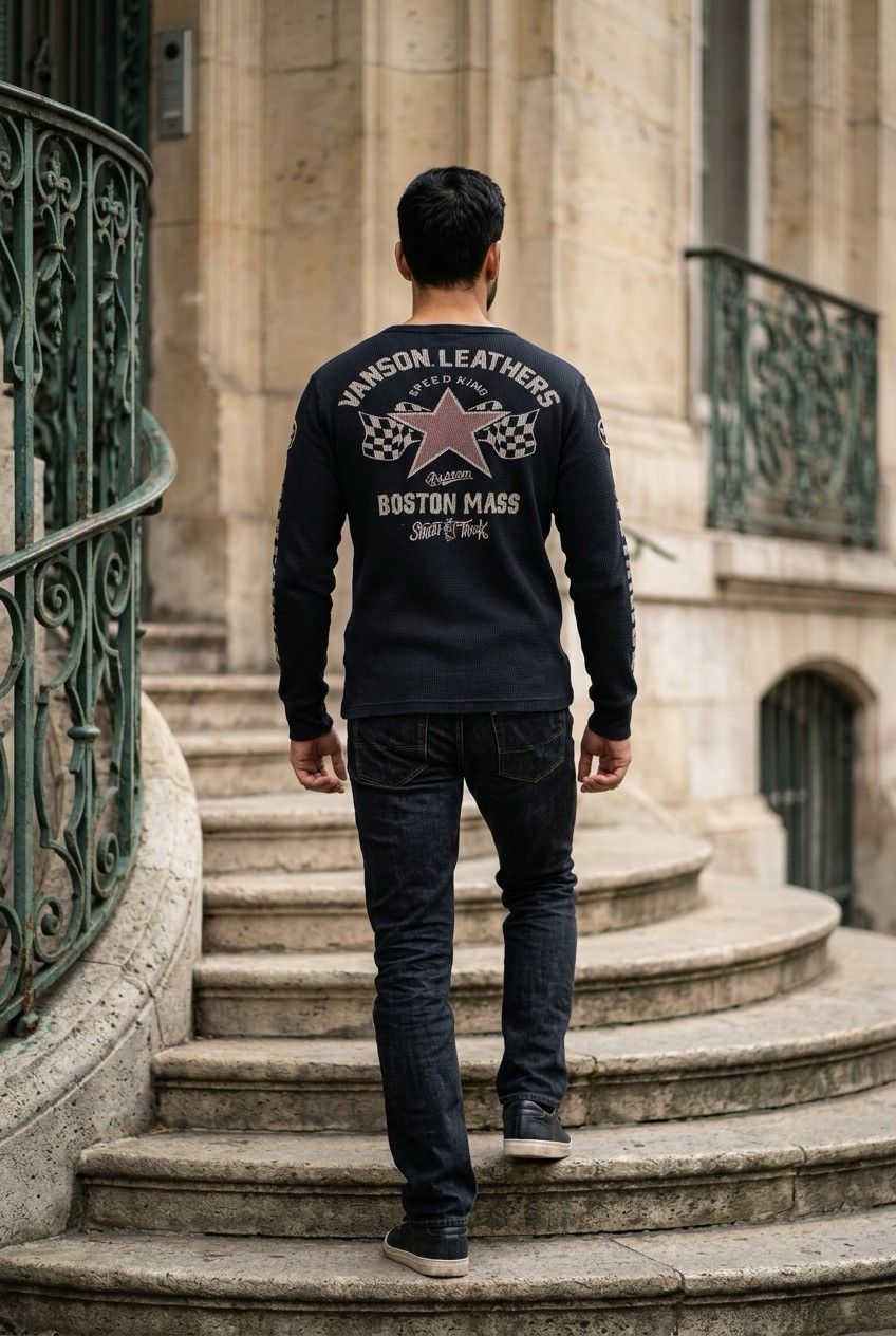 Vanson Leathers Vanson leathers boston mass waffle longsleeve Size US M / EU 48-50 / 2 - 1 Thumbnail