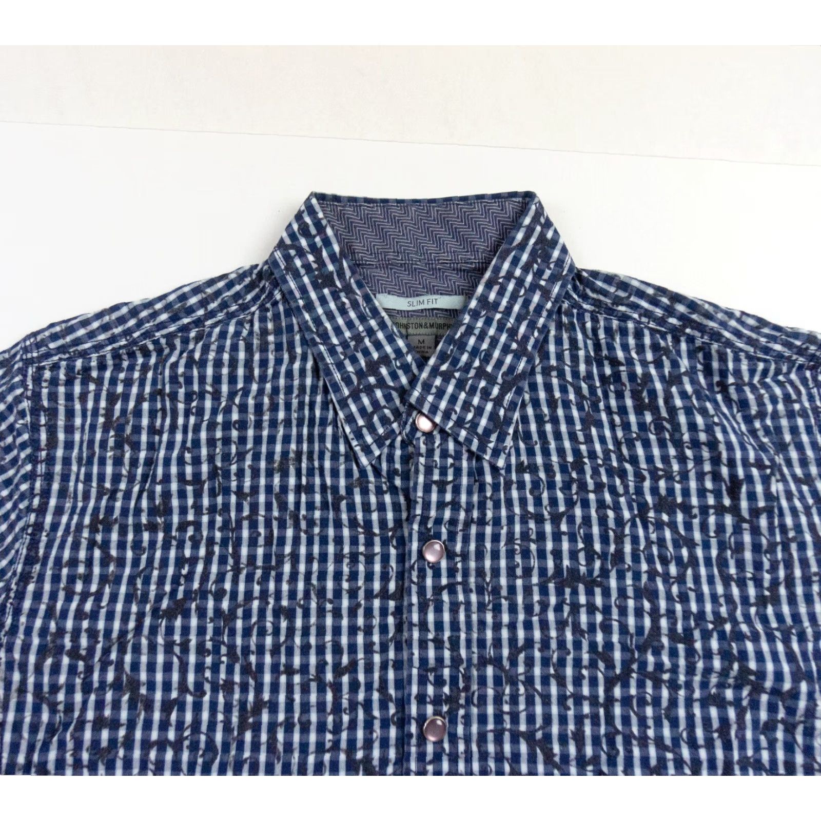 Johnston & Murphy Johnston & Murphy Button Up Shirt Mens Medium Blue Long Sleeve Snap Collared Mens Size US M / EU 48-50 / 2 - 2 Thumbnail