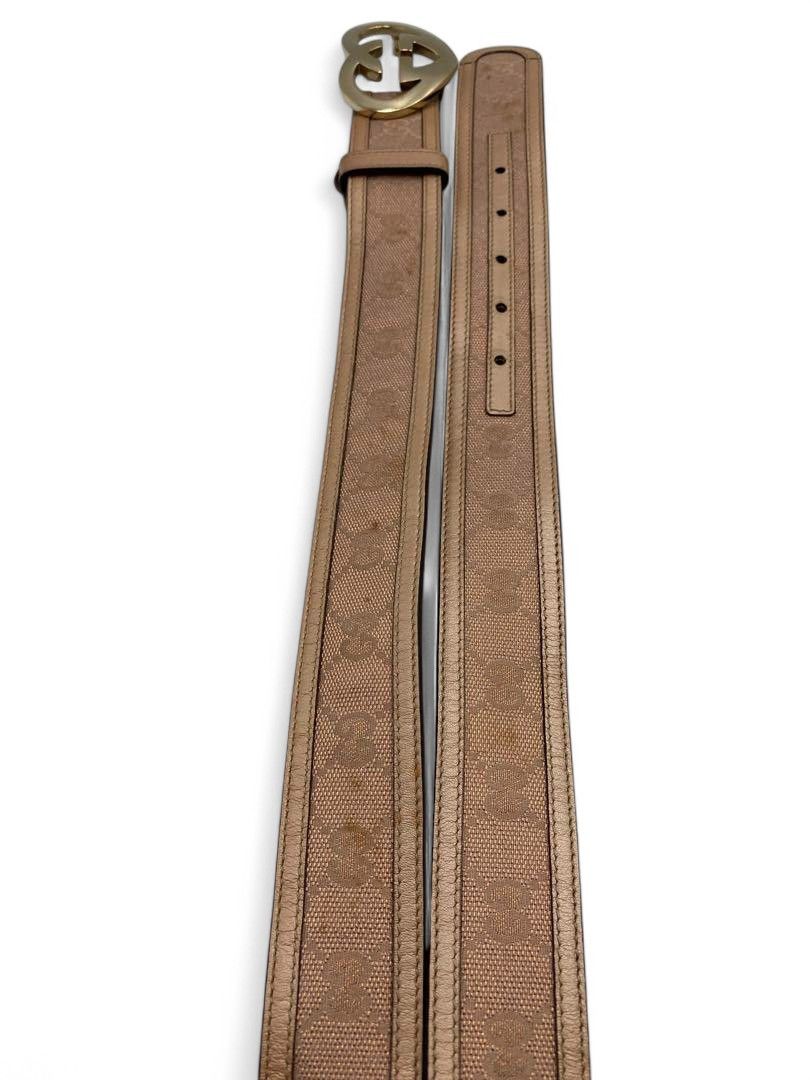 Gucci Gucci - Heart Belt Pink Leather Brown Beige Men Size ONE SIZE - 4 Thumbnail