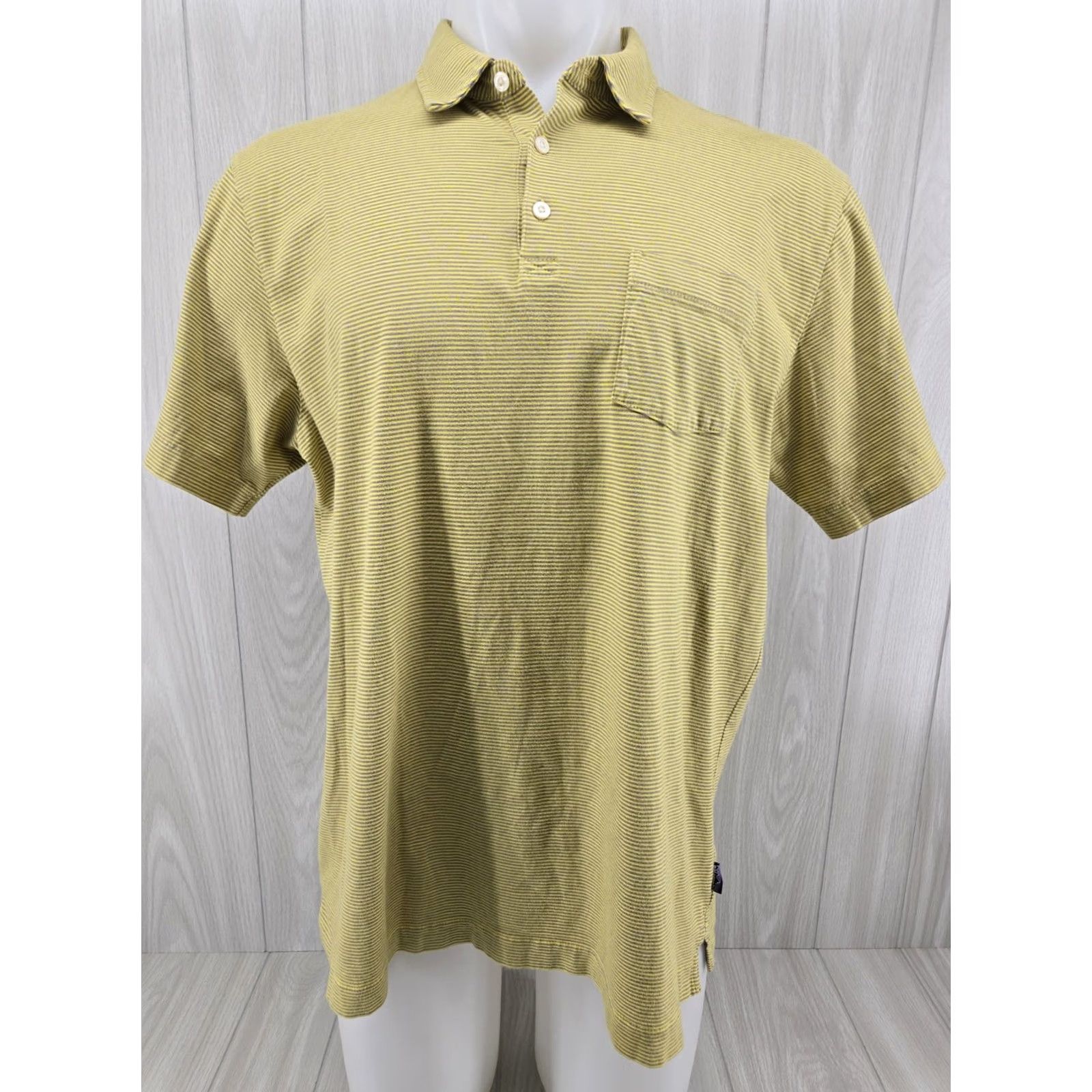 Patagonia Patagonia Polo Shirt Mens Large Yellow Striped Short Sleeve Organic Cotton Shirt Mens Large Yellow Striped Short Sleeve Polo Cotton Size US L / EU 52-54 / 3 - 2 Thumbnail