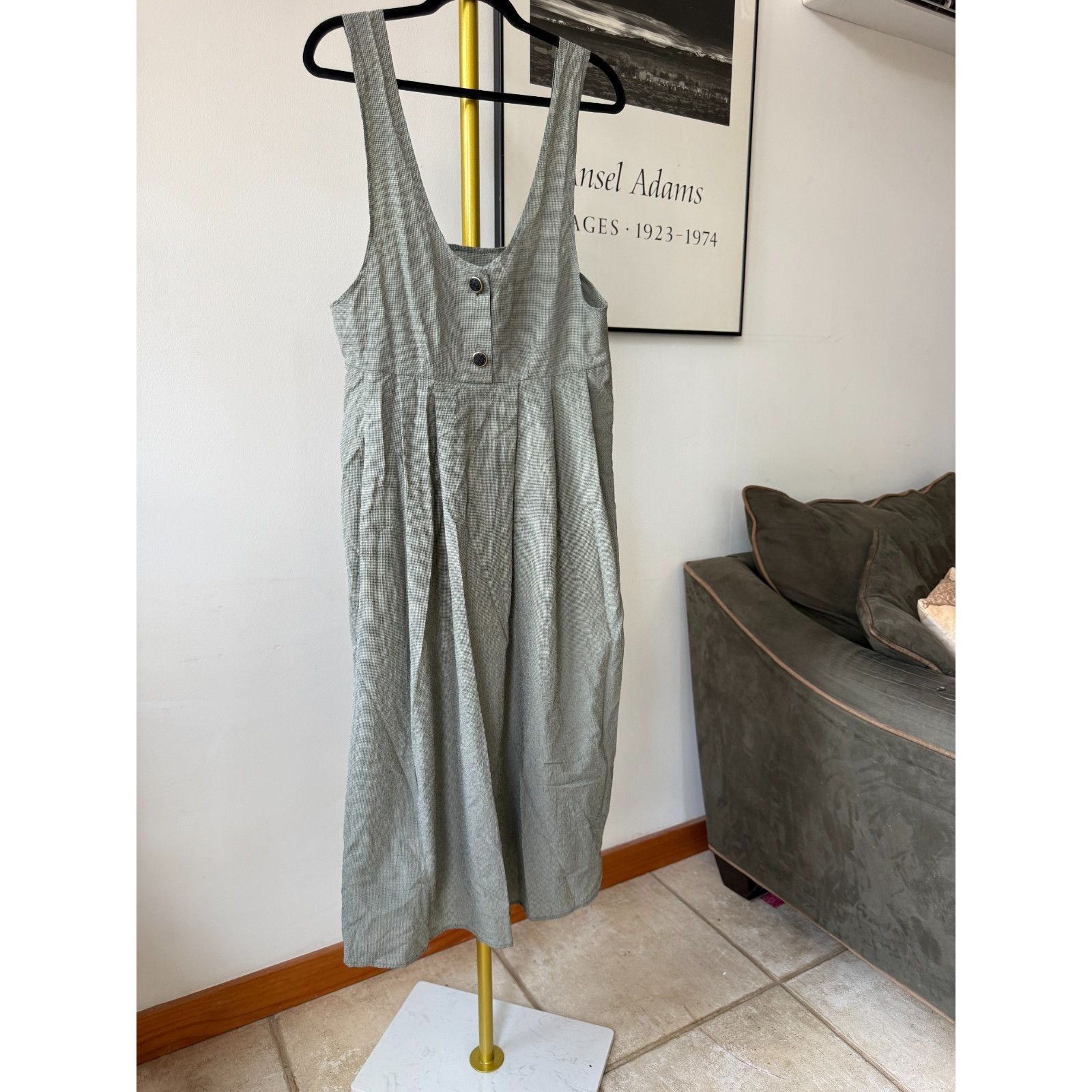 Other Vintage 90s Audio Connie Anderson Grey Dress Rayon Sleevele Size M / US 6-8 / IT 42-44 - 1 Thumbnail