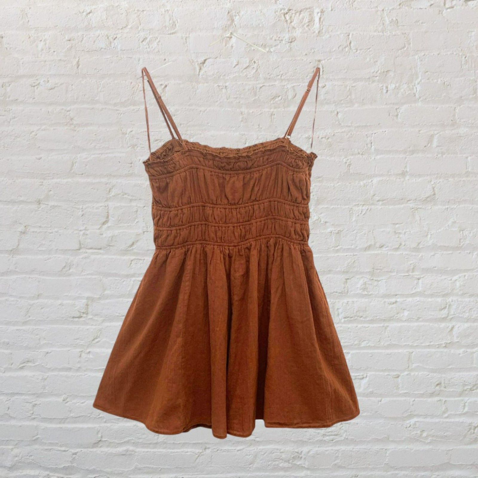 Aeropostale Aeropostale Cinnamon Smocked Mini Dress Size XL / US 12-14 / IT 48-50 - 3 Thumbnail
